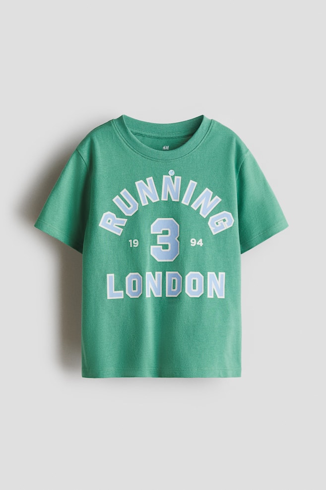Playera de algodón con diseño - Verde/Running/Crema/Dinosaurios/Beige claro/Coches - 1