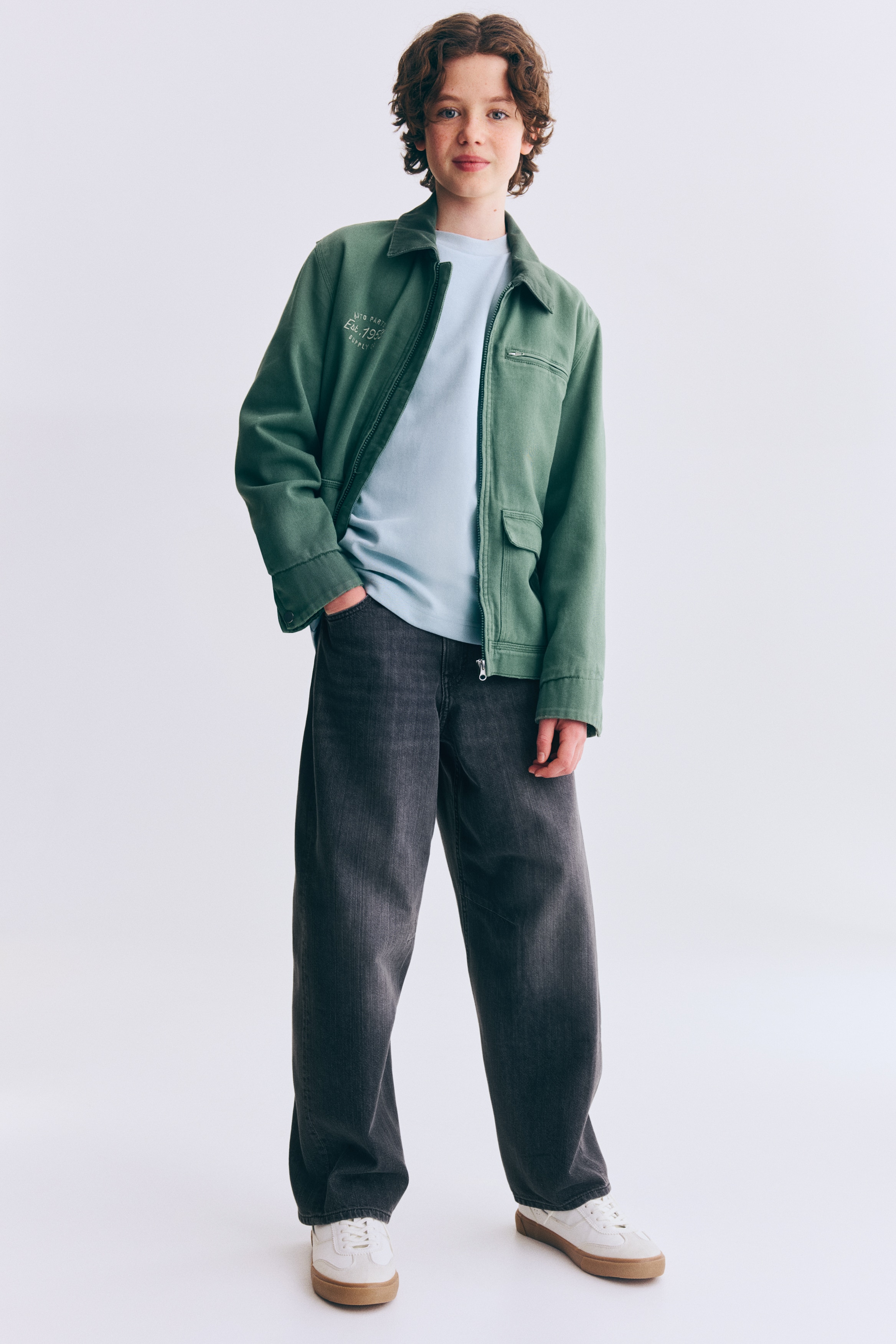 Barrel-leg jeans - Black/Denim blue/Light denim blue