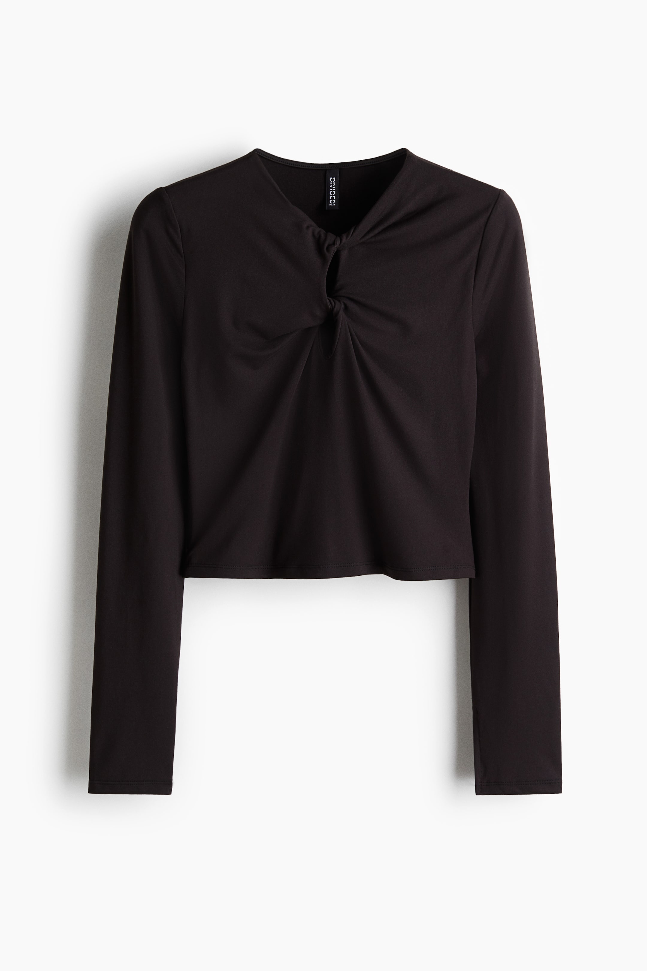 查看大圖: Twist-detail top - 黑色 - Ladies | H&M HK 1