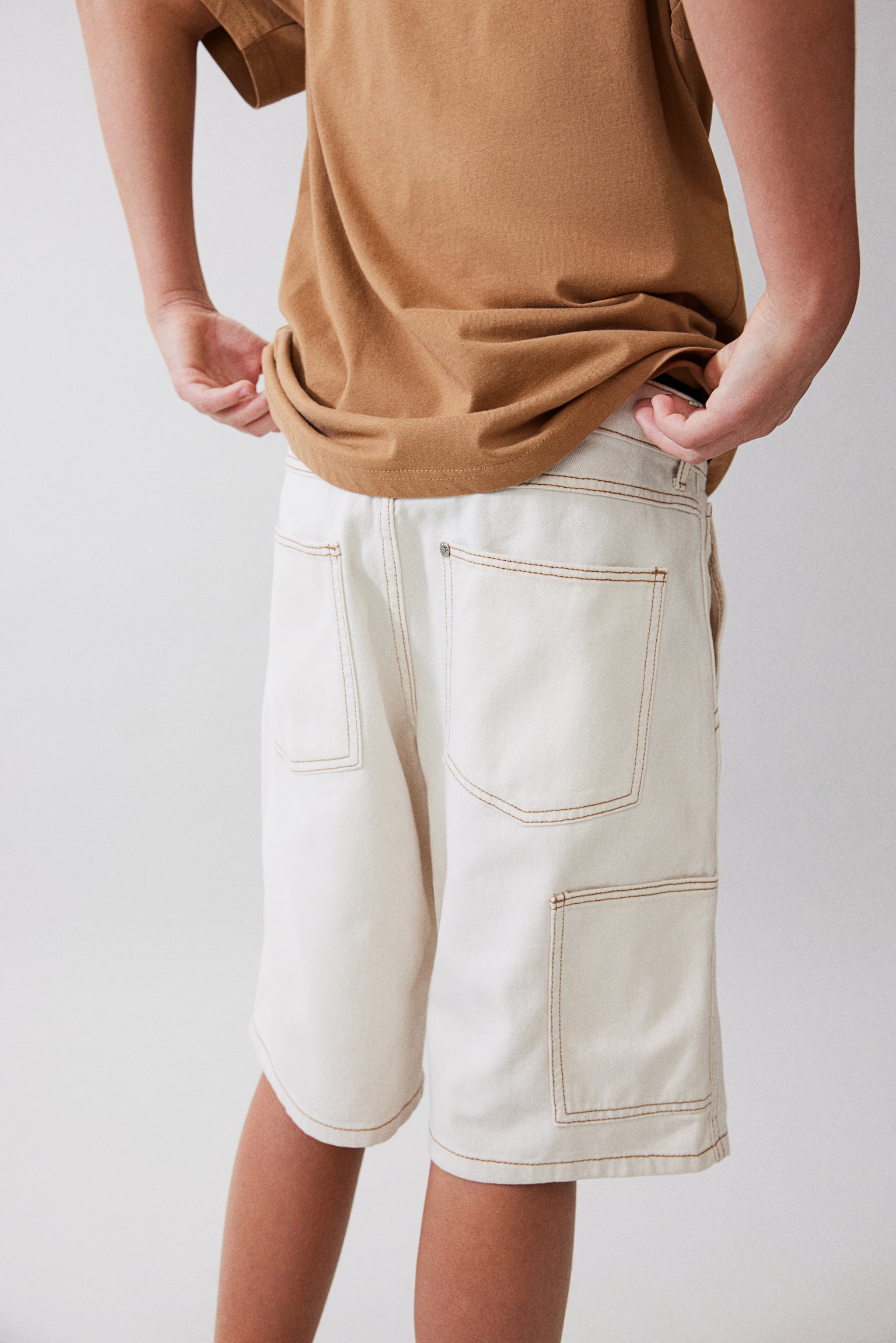 Carpenter twill shorts - White - 4