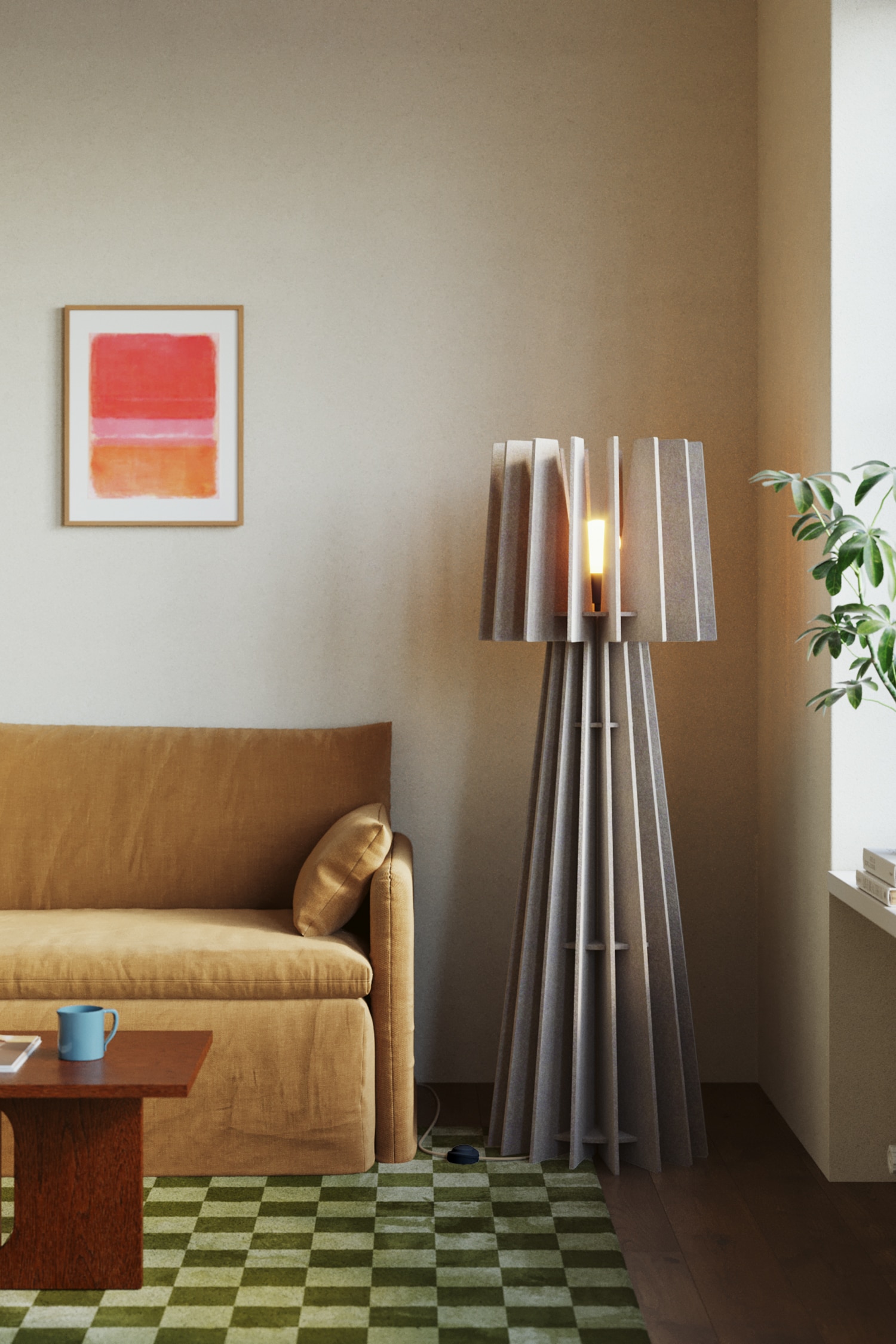 Vloerlamp Van Geluidsabsorberend Materiaal - Mengsel/Zwart