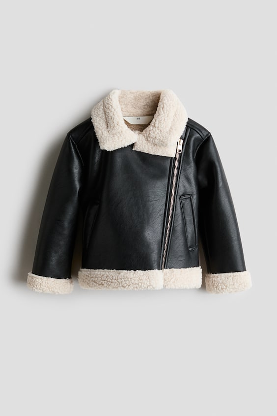 Детские куртки H&M Teddy-Fleece-Lined Aviator Jacket