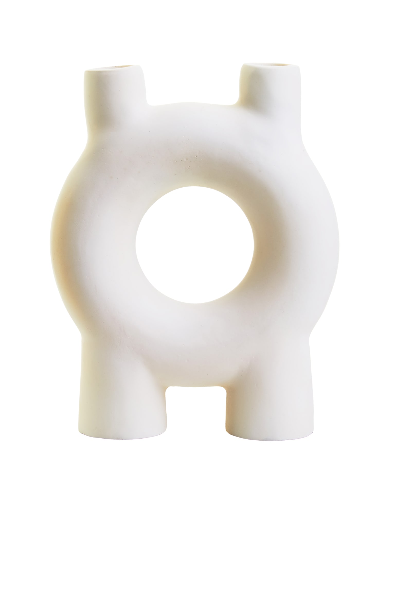 Hapax Small Candle Holder - Cream/Black