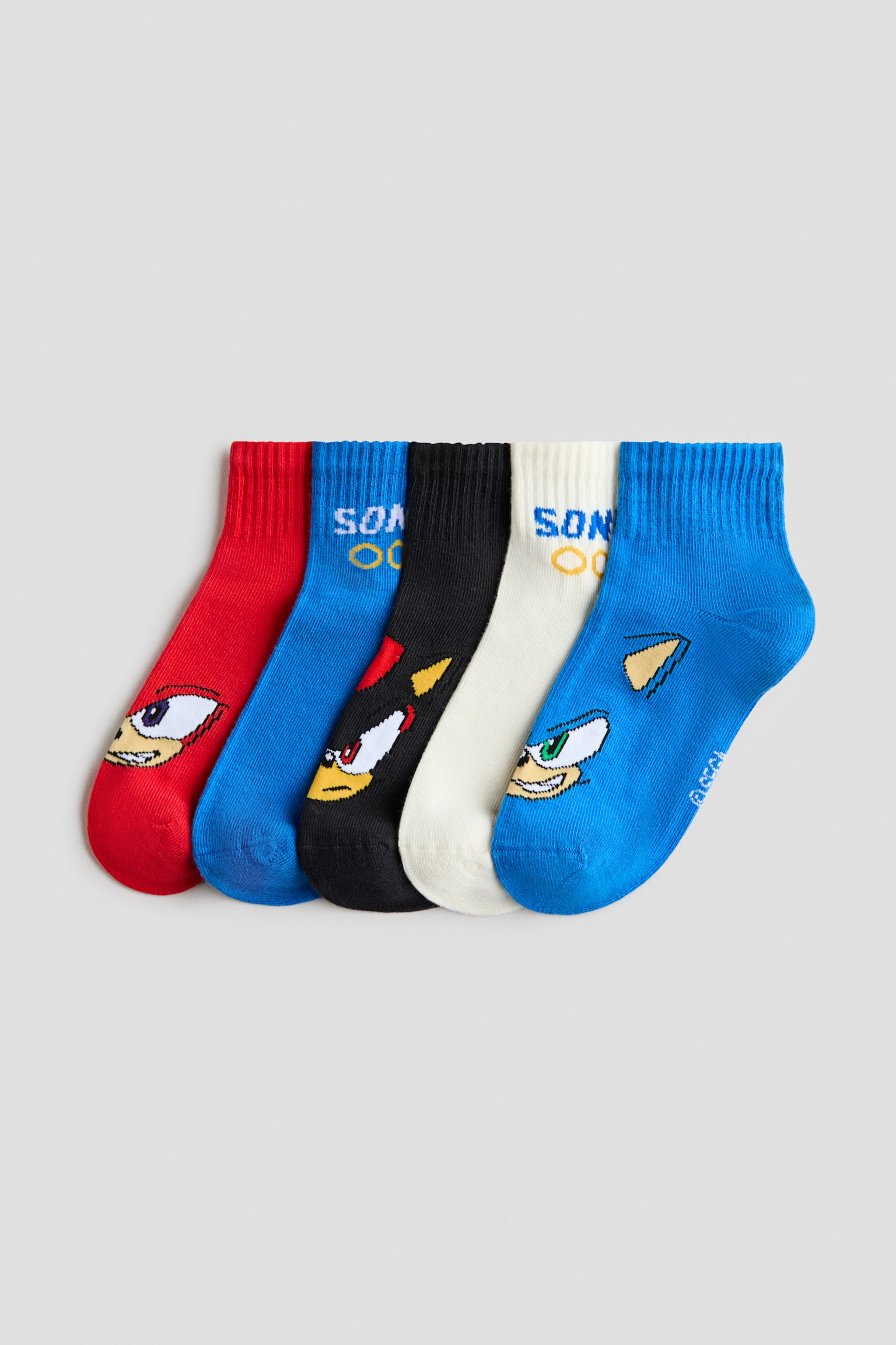 5-pack ankle socks - Bright blue/Sonic the Hedgehog/Dark grey/Jurassic World - 1