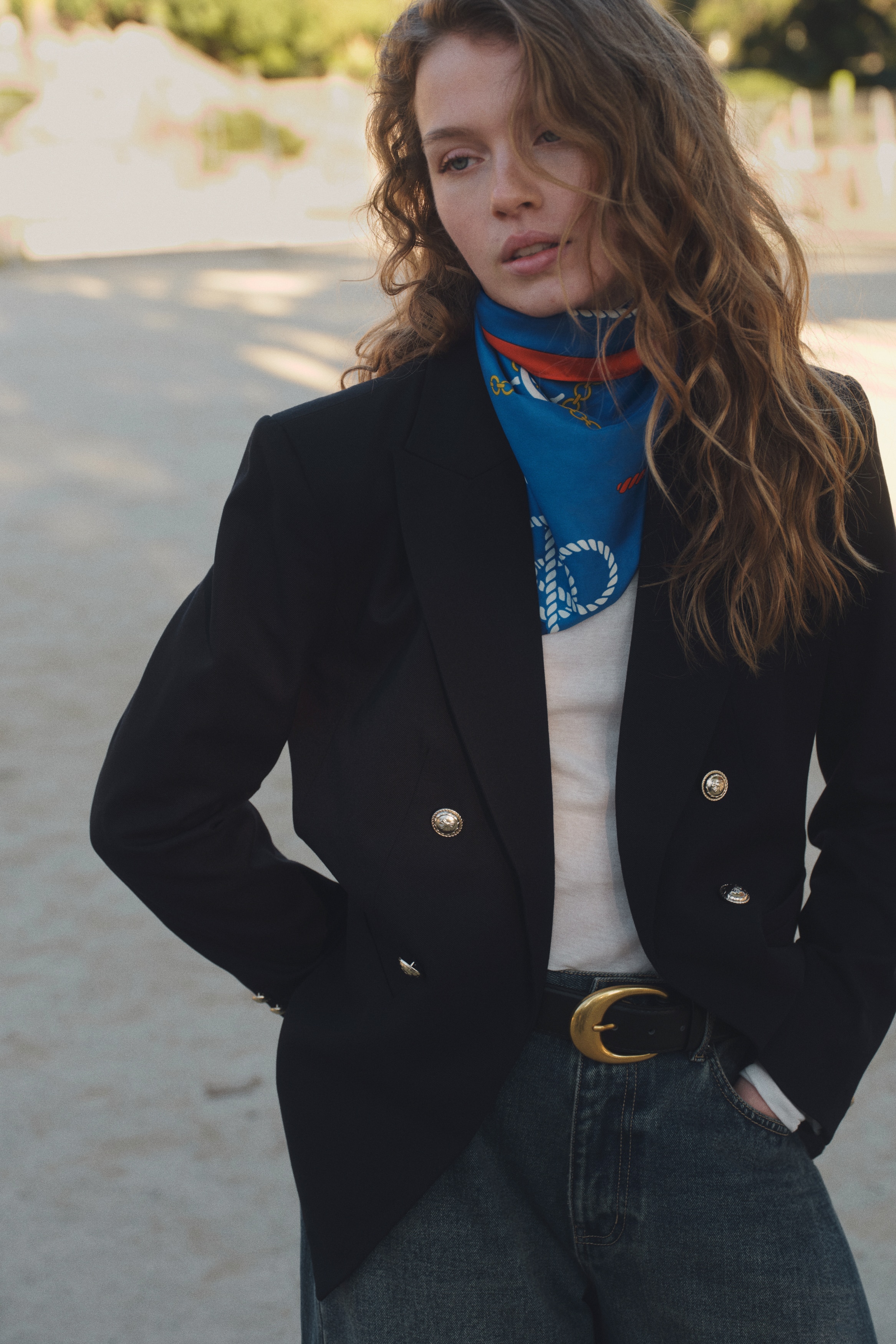 ダブルブレストブレザー - ネイビーブルー - レディース | H&M JP