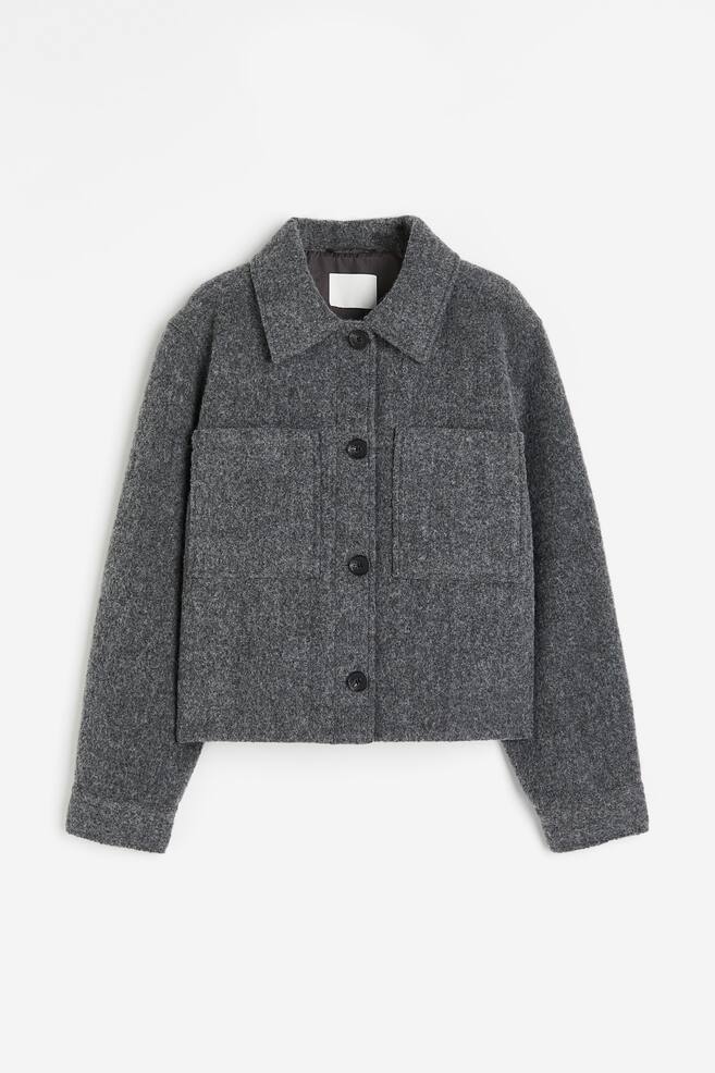 Wool-blend jacket - Dark grey - 2