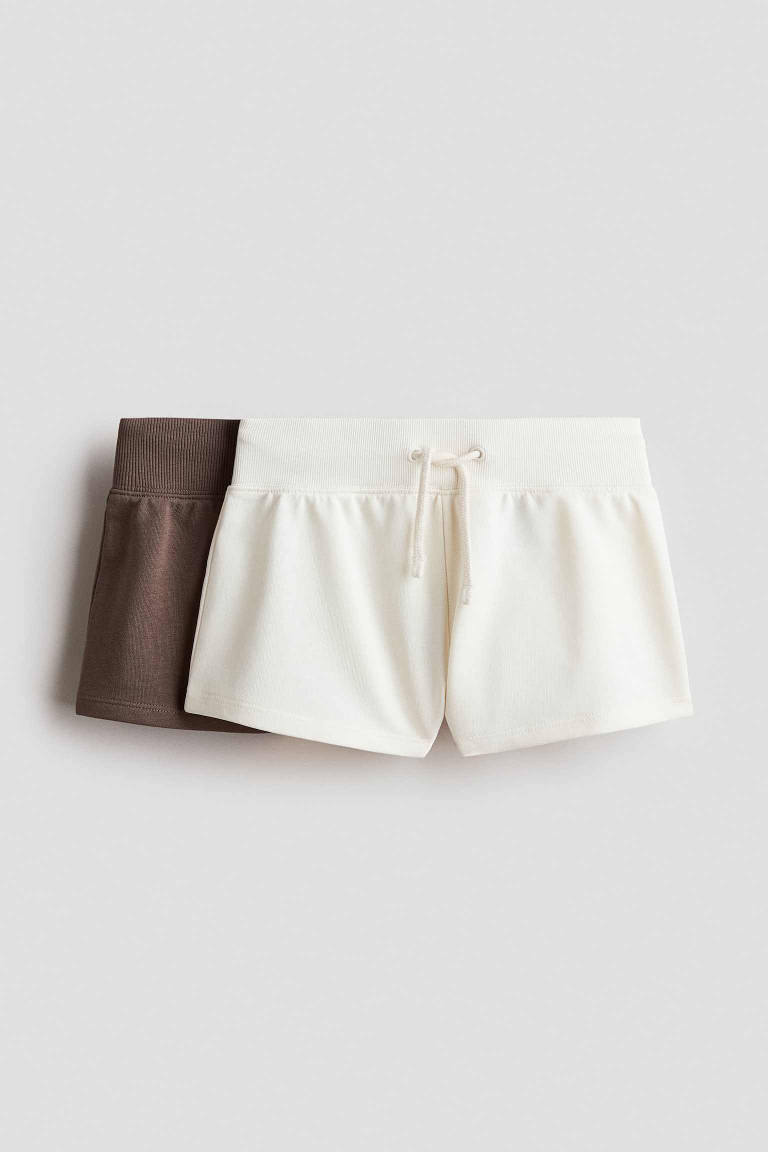 2-pack sweatshorts - Brown/Cream/Light grey marl/Black/Light pink/Light grey marl