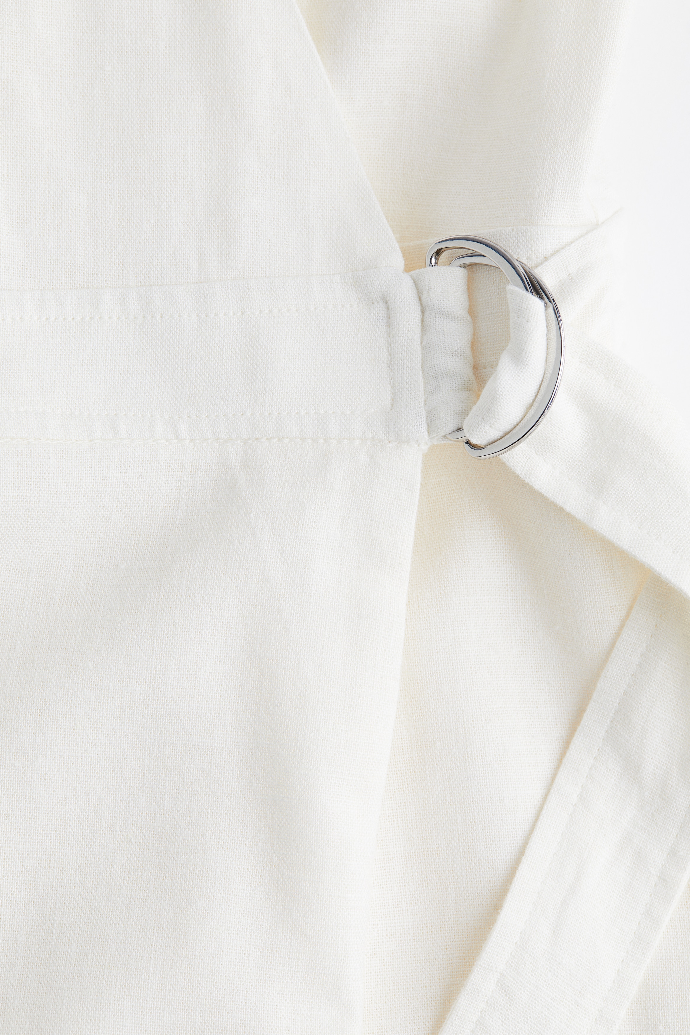 Women's White Linen-Blend Wrap Dress | H&M US Women's White Linen-Blend Wrap Dress | H&M US