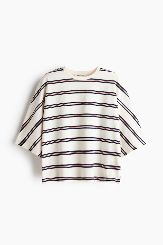 Oversized Cotton Top - White/striped/Cream/striped/Light yellow/striped/White/striped - 1