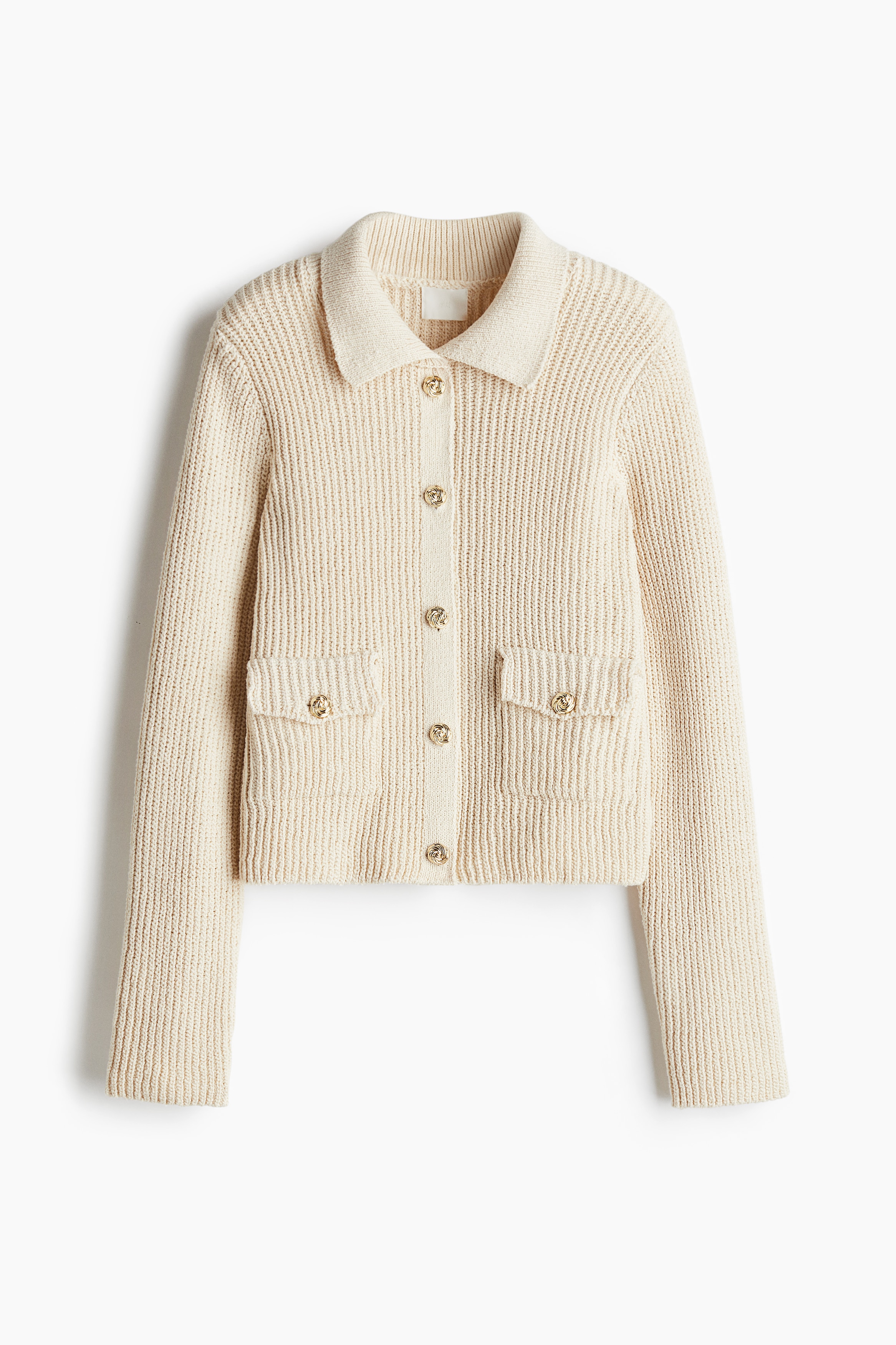 Cardigan in Rippstrick - Hellbeige