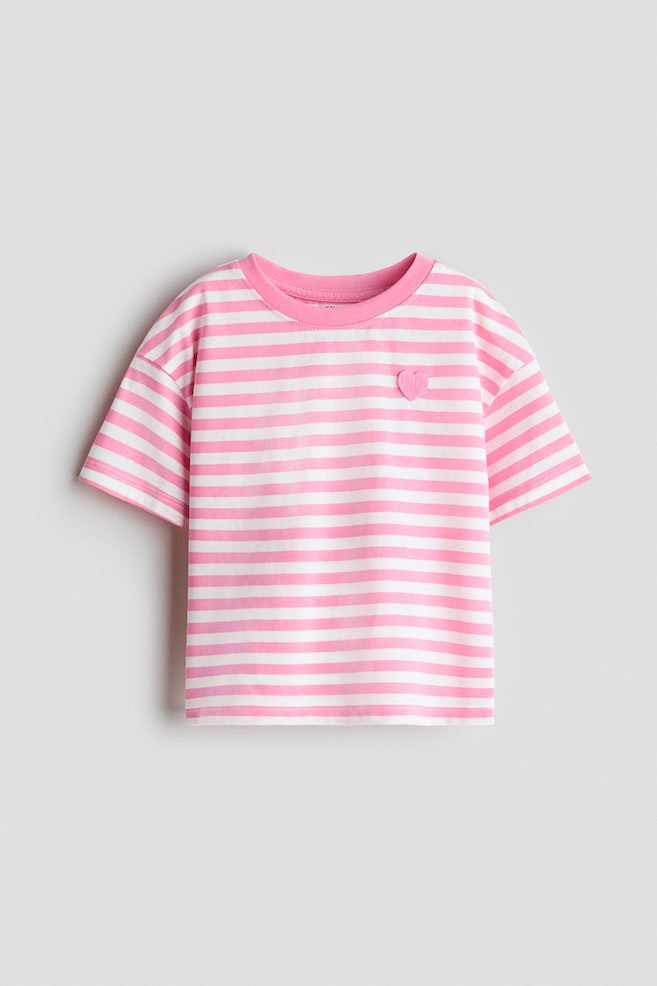 Appliquéd Cotton T-Shirt - Light pink/striped/Cream/bow/Ivory/New York/Coral pink/Le Marais/White/navy blue striped/Ivory/Spread Love/Light pink/bows - 1