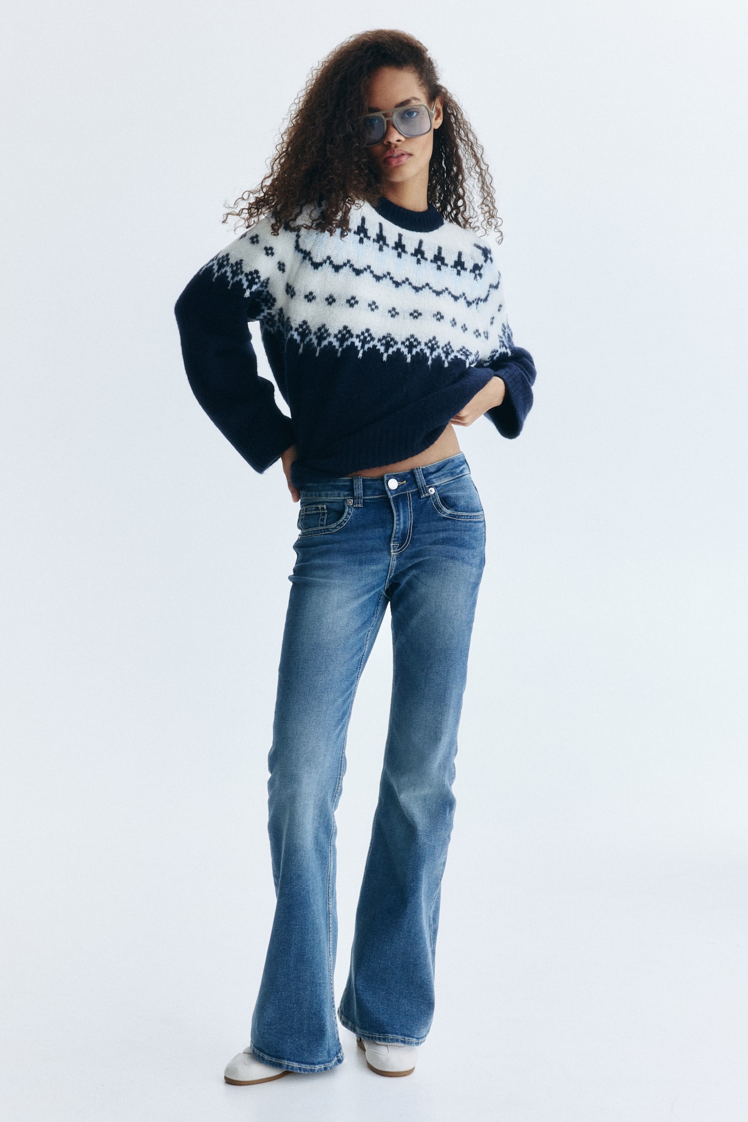 Flared Low Jeans - Azul denim/Azul denim oscuro/Azul denim lavado - 5