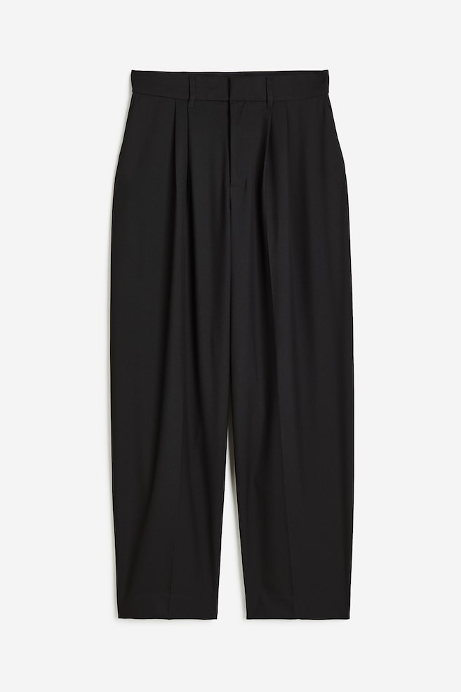 Low-waist twill trousers - Black - 1
