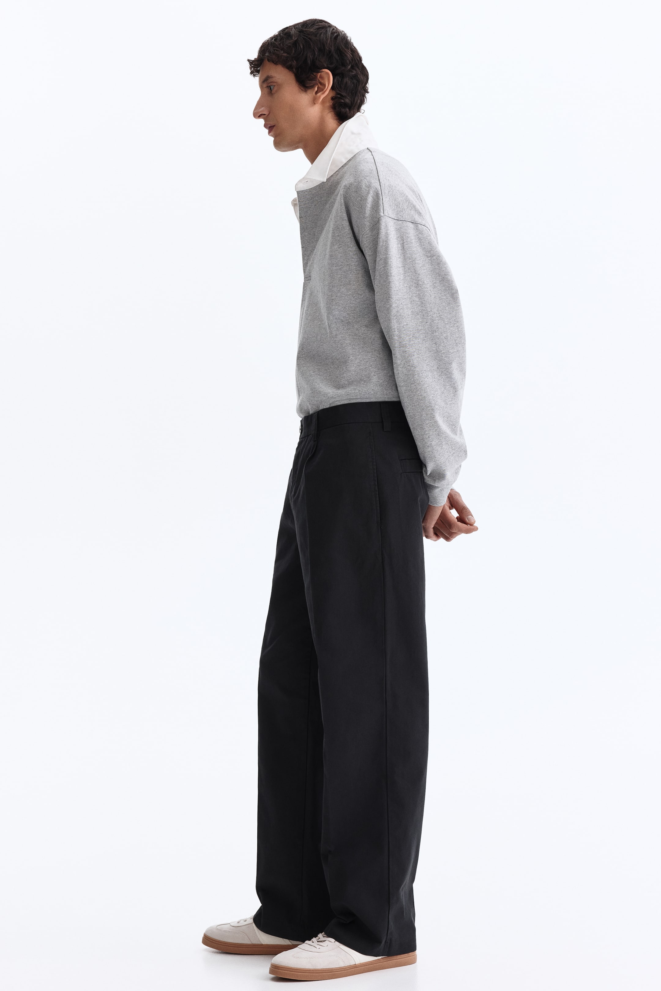 Мужские брюки H&M Relaxed-Fit Cotton and Lyocell Tailored Pants — фото 6