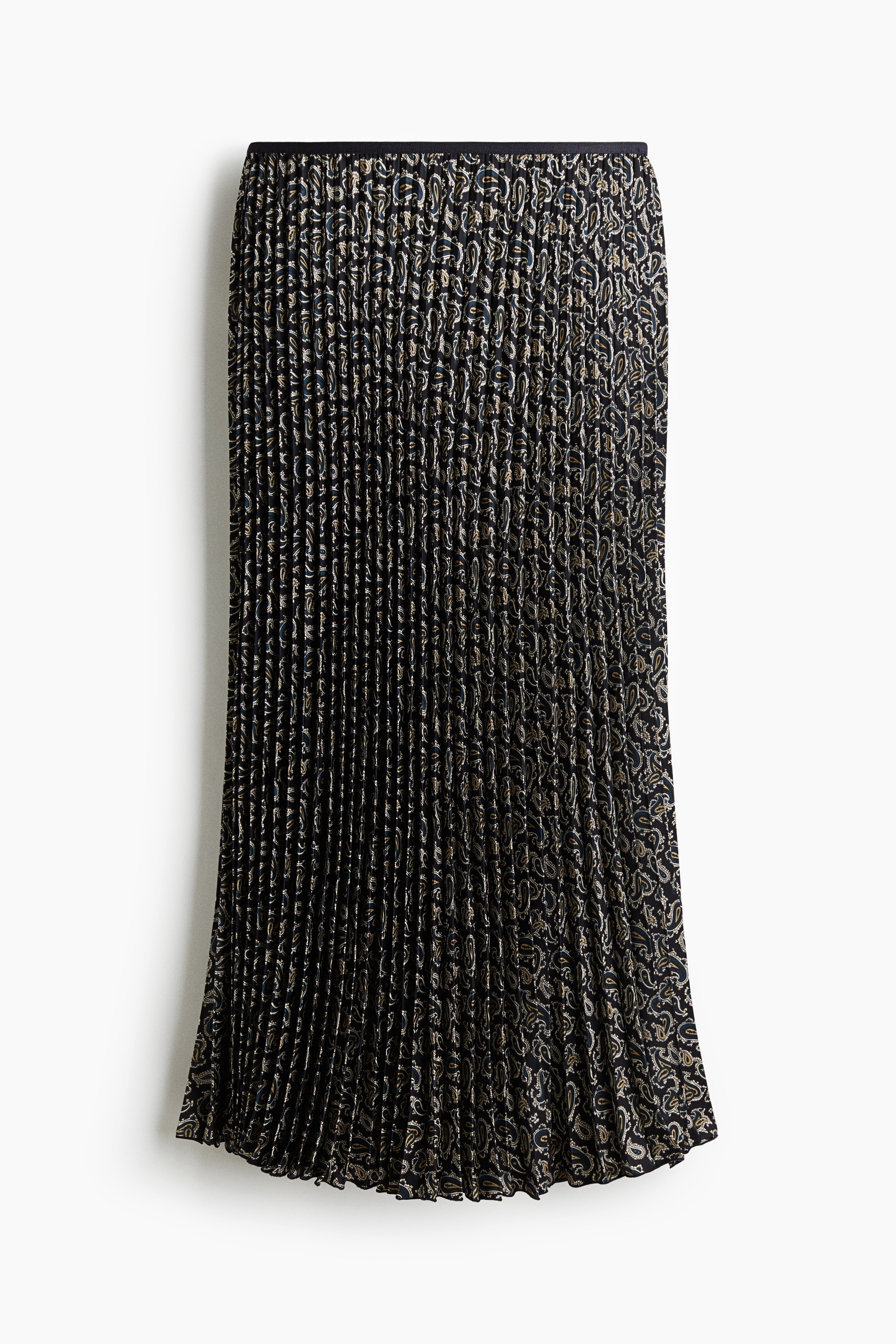 Pleated skirt - Navy blue/Paisley pattern/Dark grey/Black