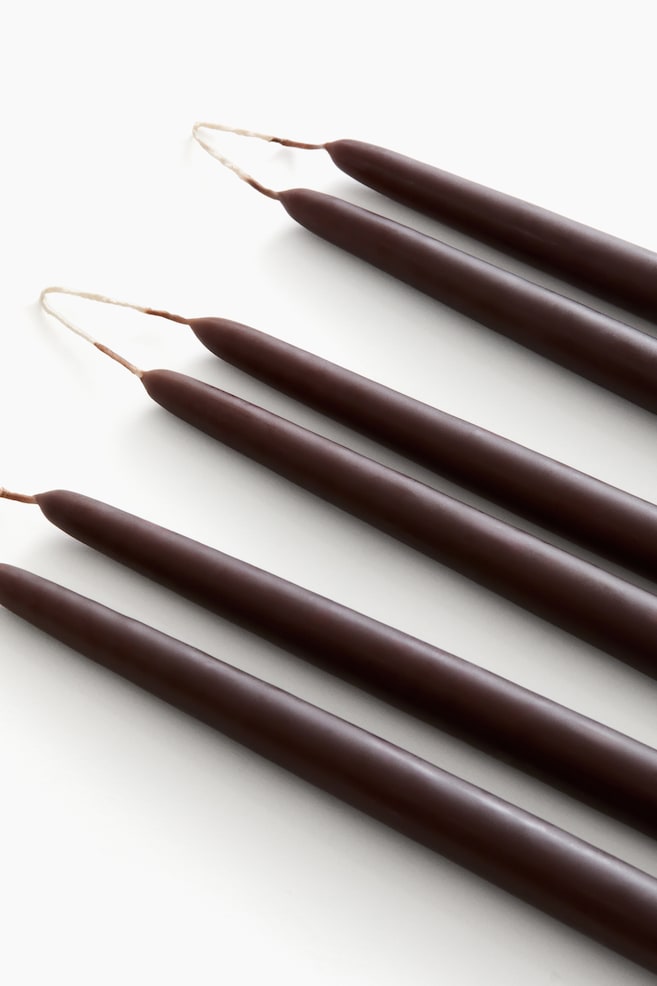6-pack taper candles - Dark brown/White/Light yellow/Light beige/Light pink - 2