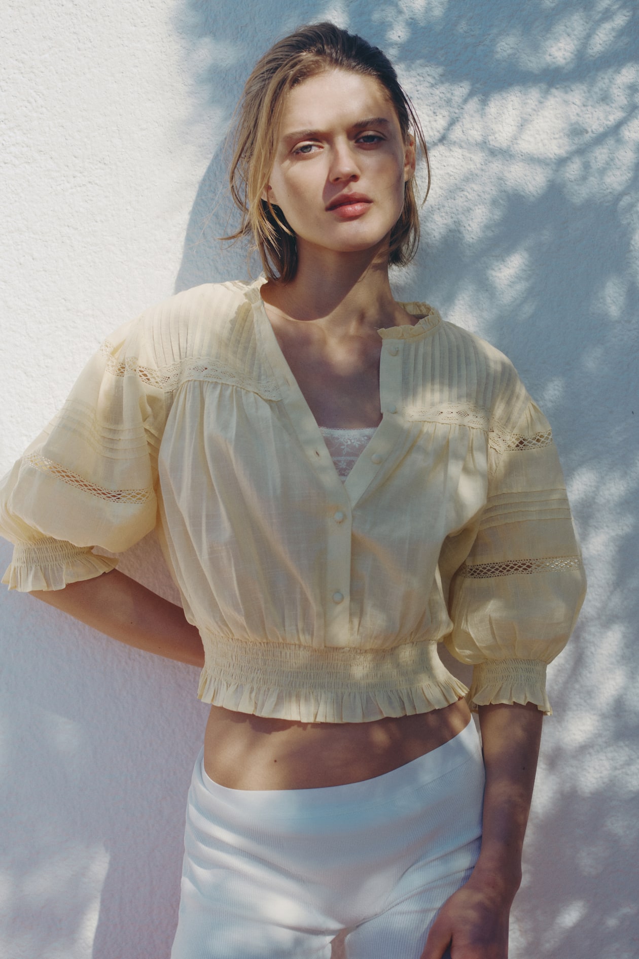 Pintucked Cotton Blouse - image 2