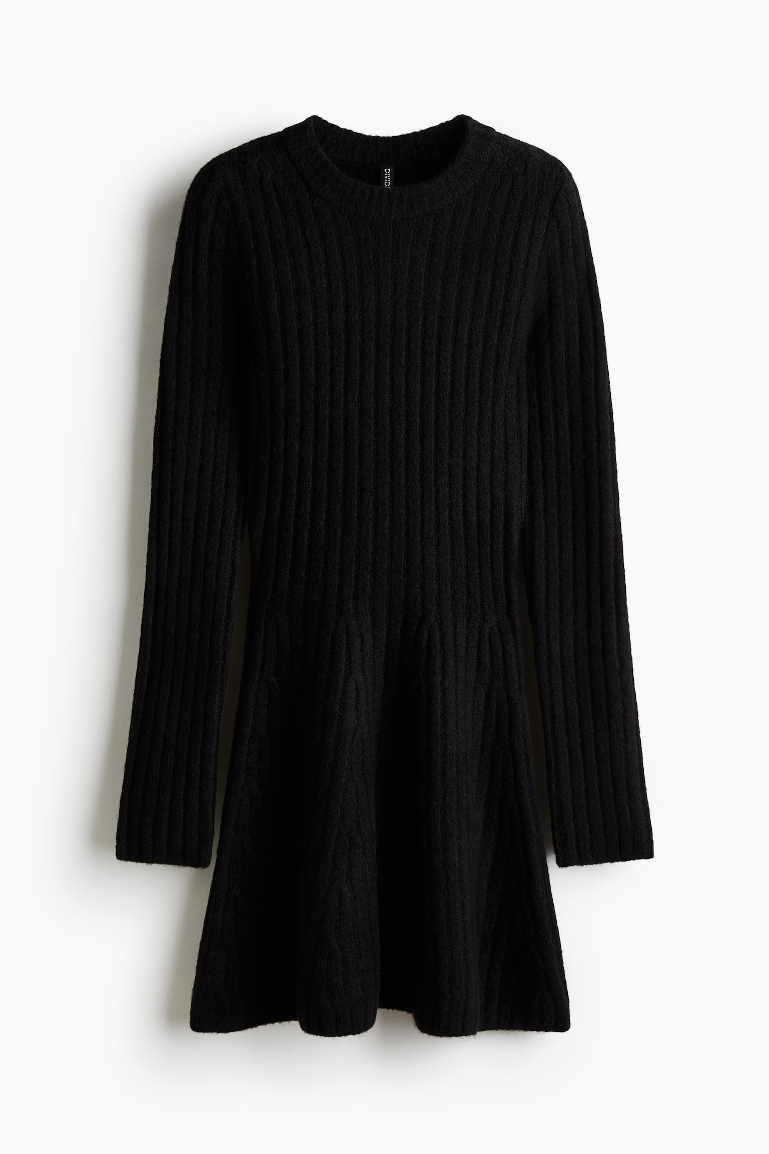 Женское платье H&M Rib-Knit, цвет: Чёрный — фото 1