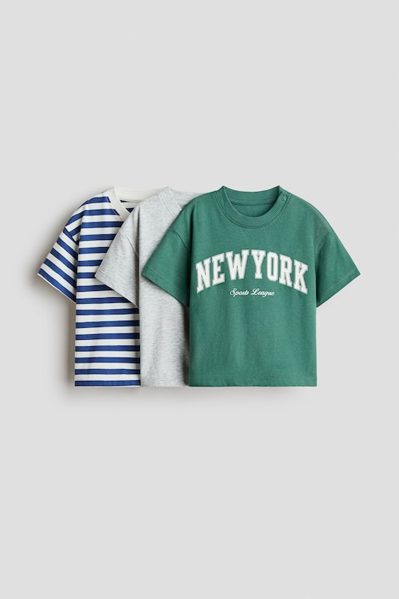 Детские футболки H&M 3-Pack Cotton T-Shirts