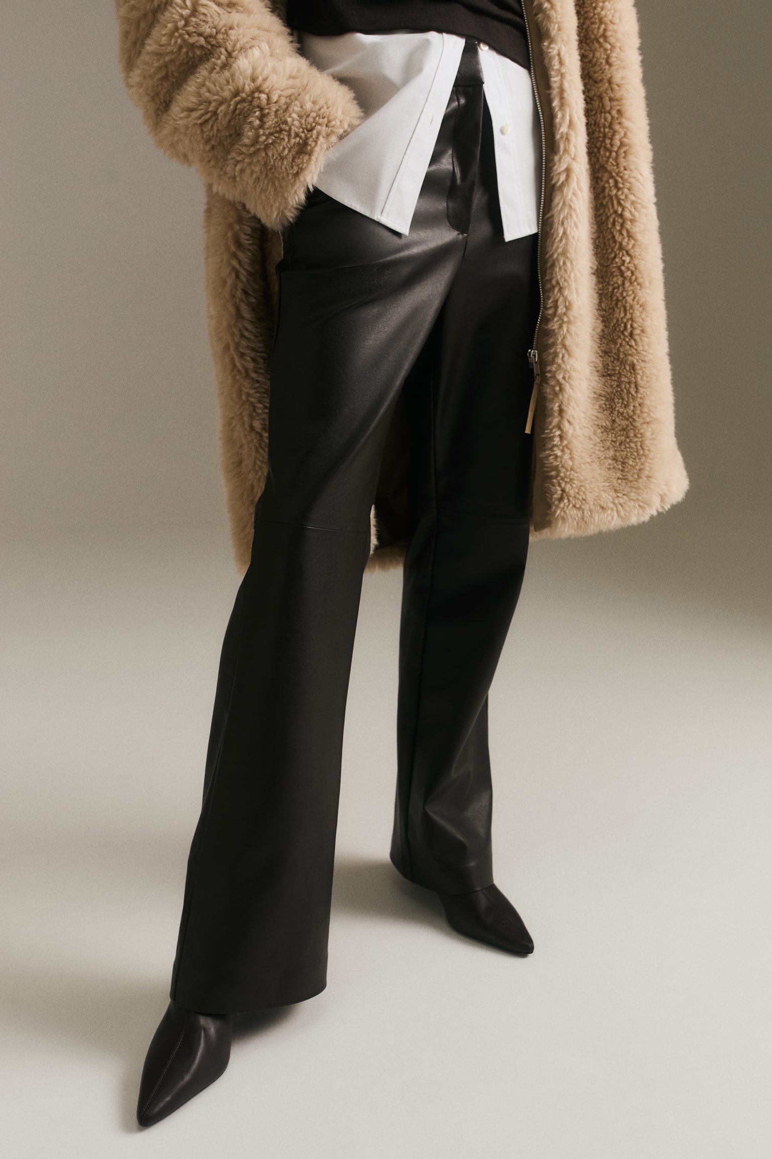 Bootcut trousers - Dark brown/Black/Brown - 1