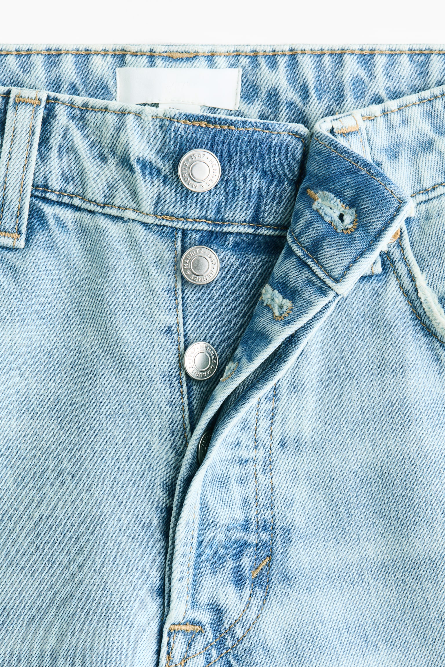 Barrel Regular Waist Ankle Jeans - Helles Denimblau/Denimblau - 4