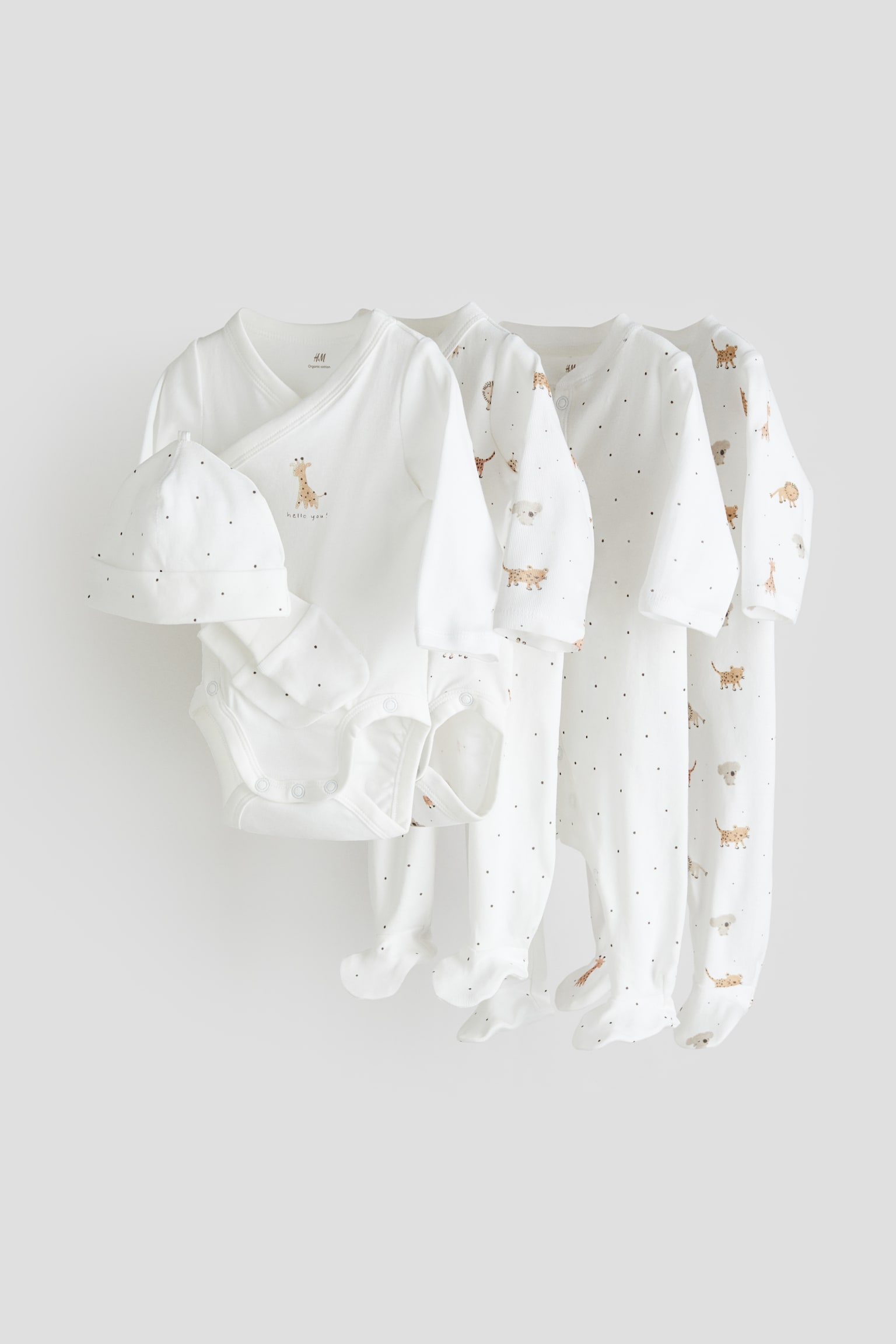 7-piece Cotton Jersey Gift Set - White/Spot - 1