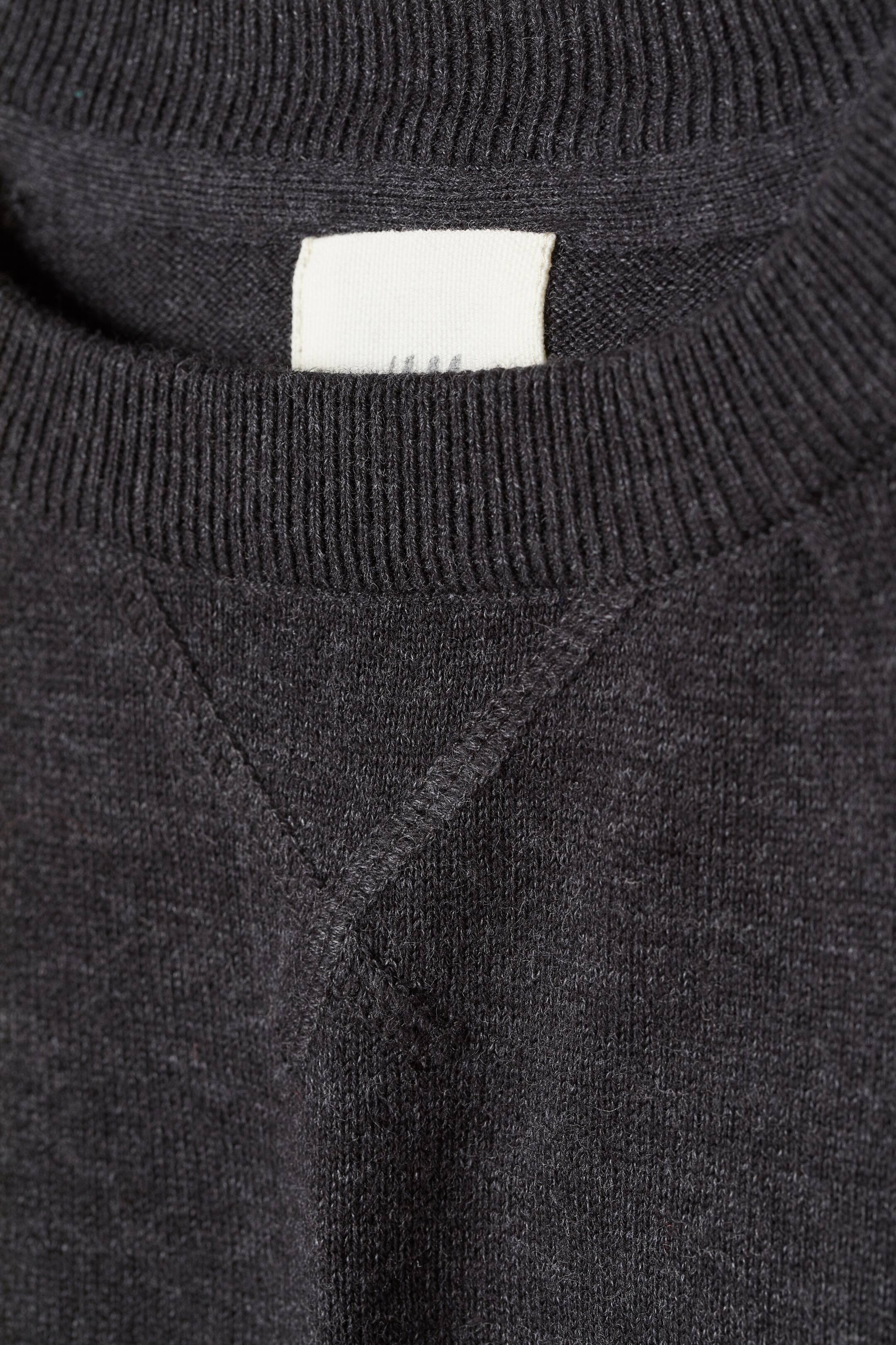 Cotton raglan-sleeved jumper - Long sleeve - Black marl - Men | H&M GB