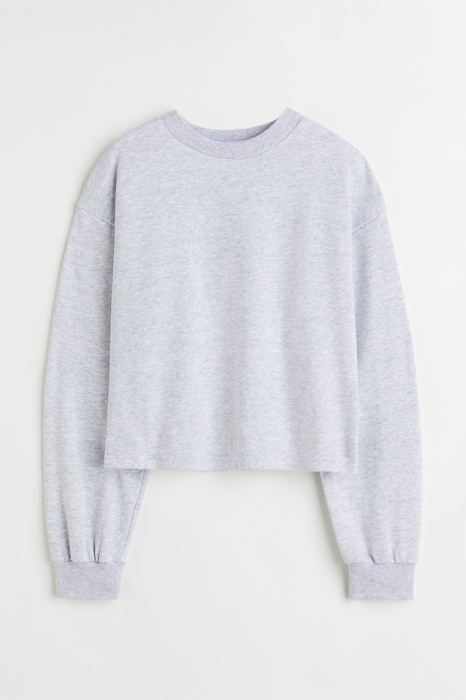 Boxy-style sweatshirt - Light grey marl - 1