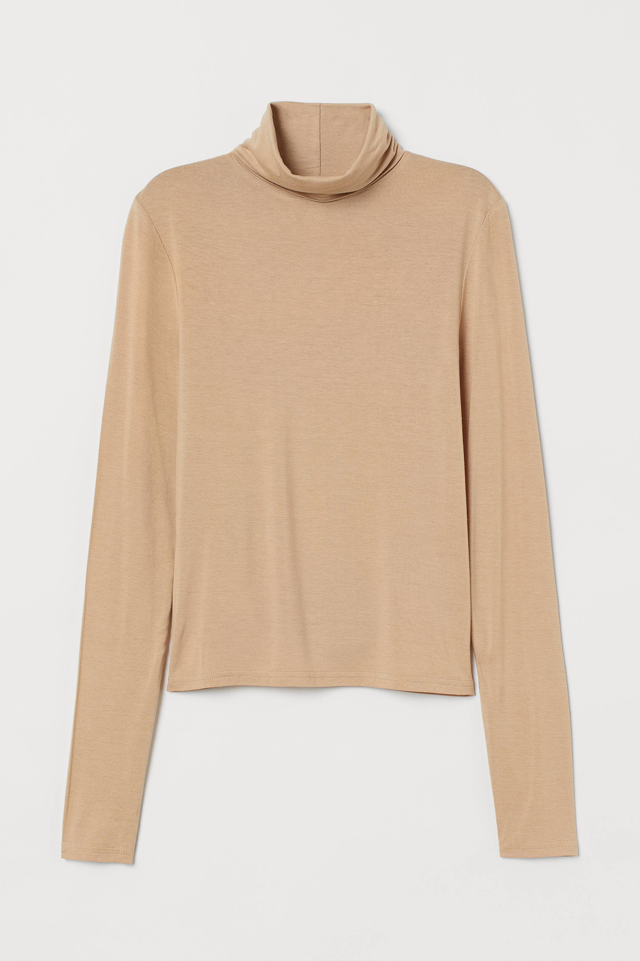 Agrandir l'image: Top col roulé court - Beige - FEMME | H&M FR 1