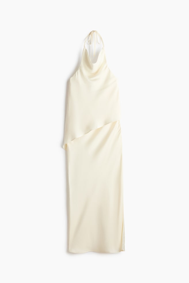 Vestido halter de satén - Crema - 1