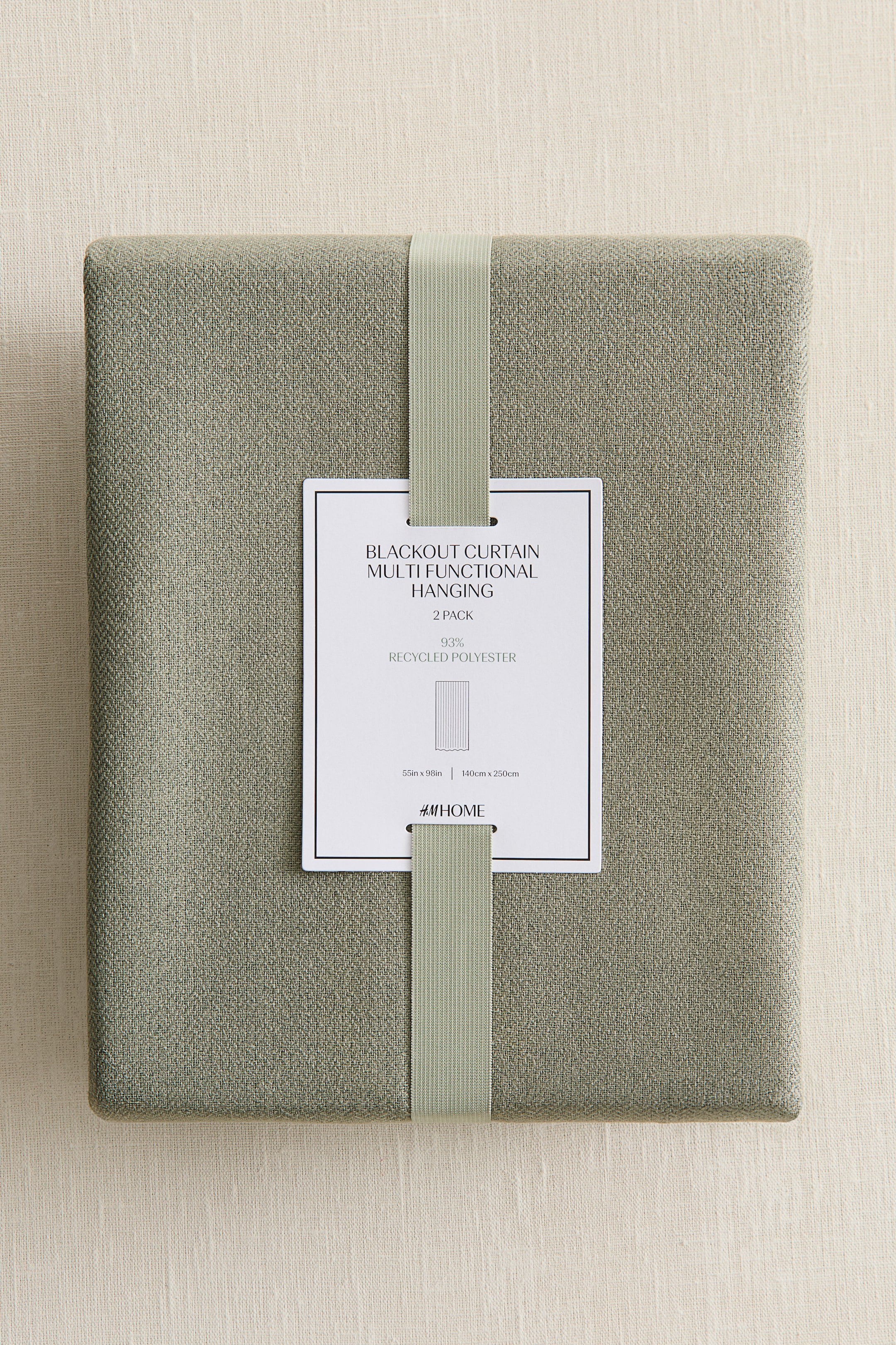 View larger image: 2-Pack Blackout Herringbone Curtain Panels - Khaki green - Home All | H&M US 2
