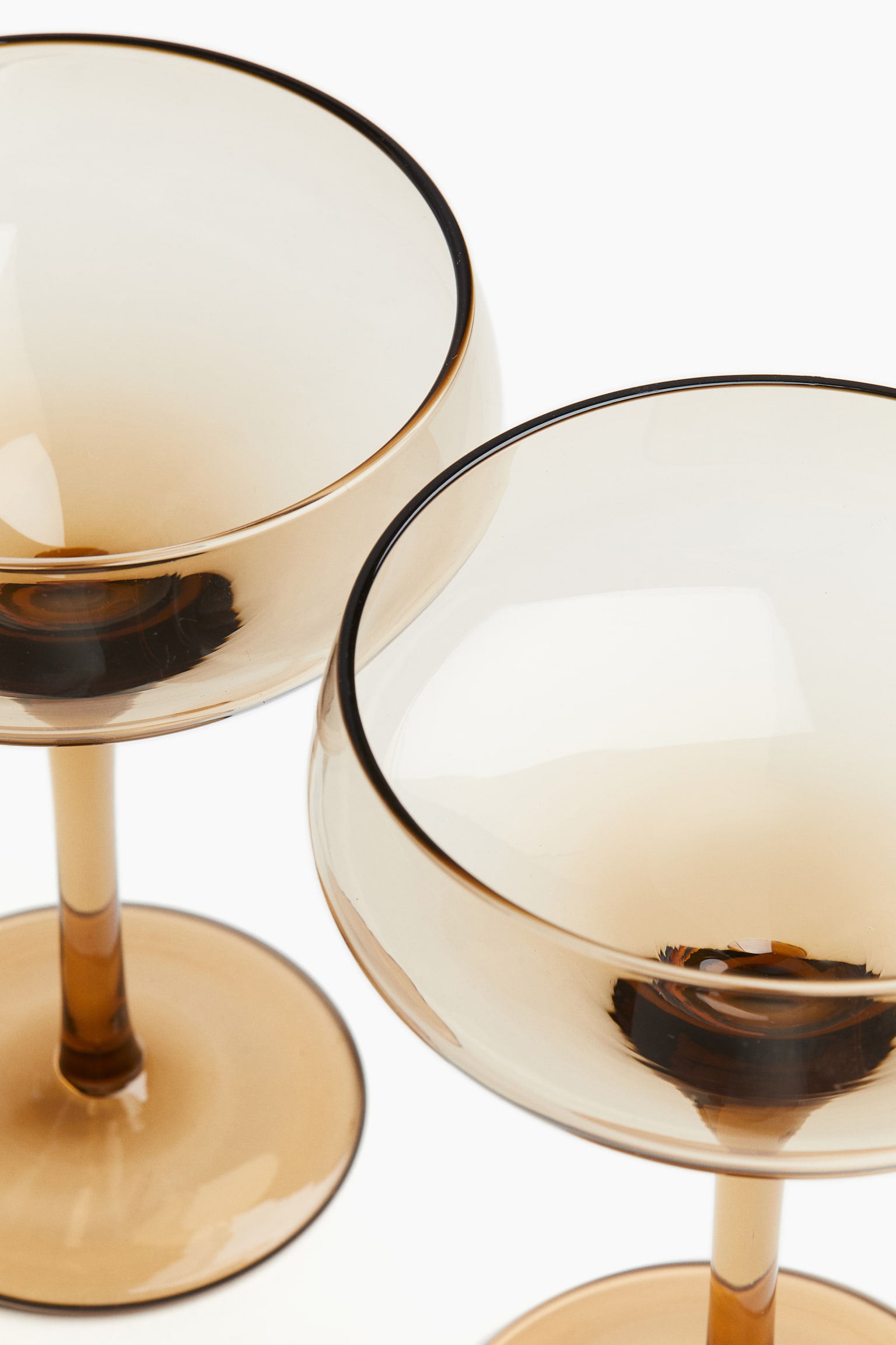 2-pack champagne coupes - Beige/Dark grey/Transparent - 3