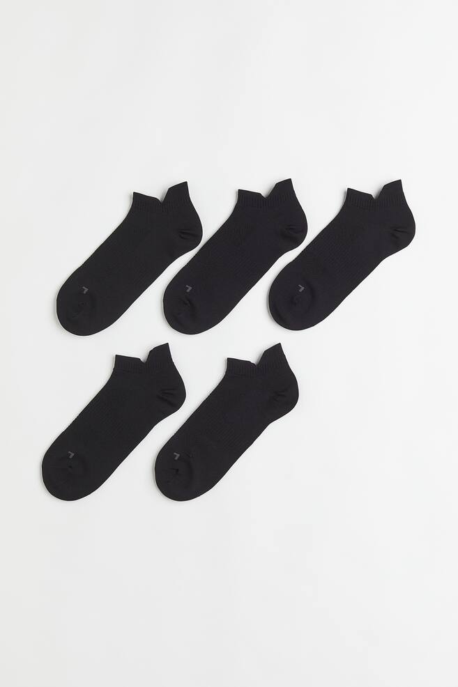 5-pack sports socks - Black/White/Black/White/Dark grey marl - 1