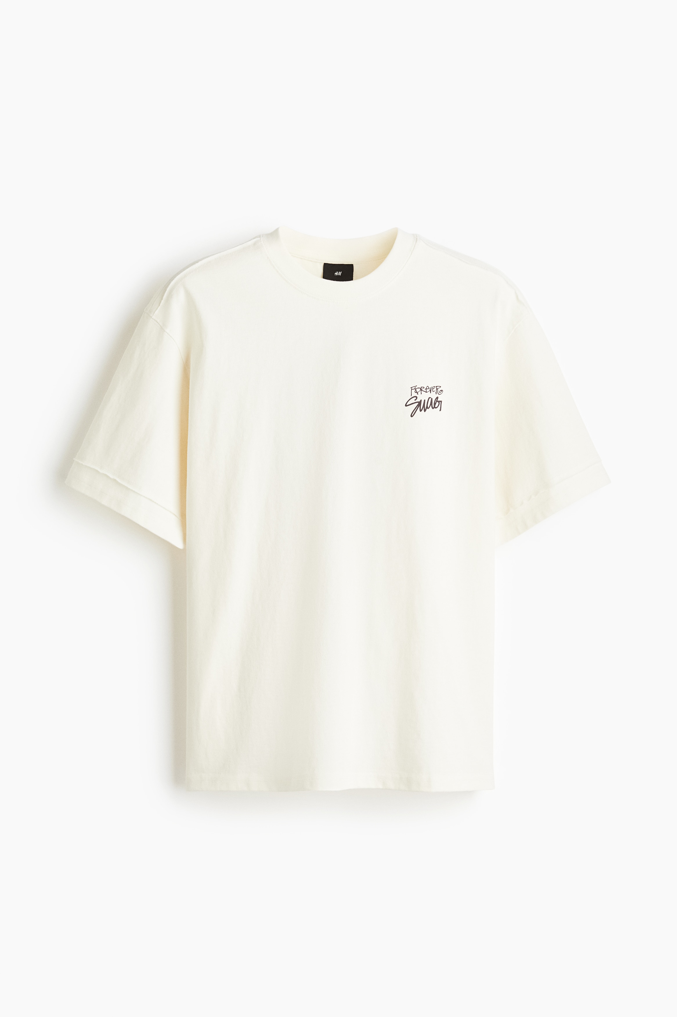 ルーズフィット プリントTシャツ - ホワイト／Forever Swag/ブラック／Never Over the Falls