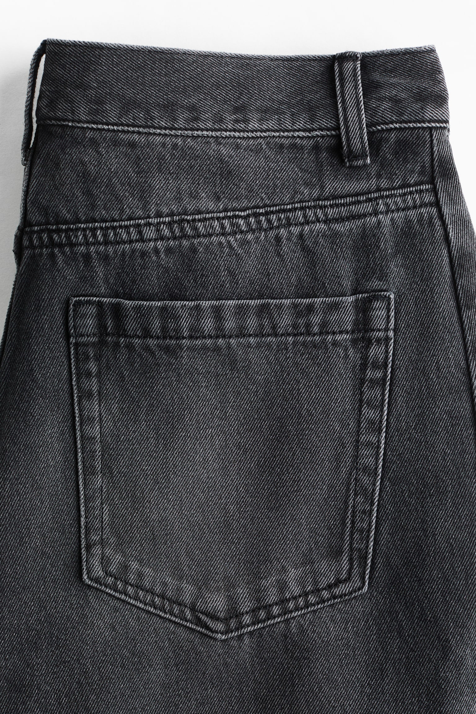 Женские джинсы H&M Barrel-Leg Regular-Waist, цвет: Джинсовый чёрный — фото 7