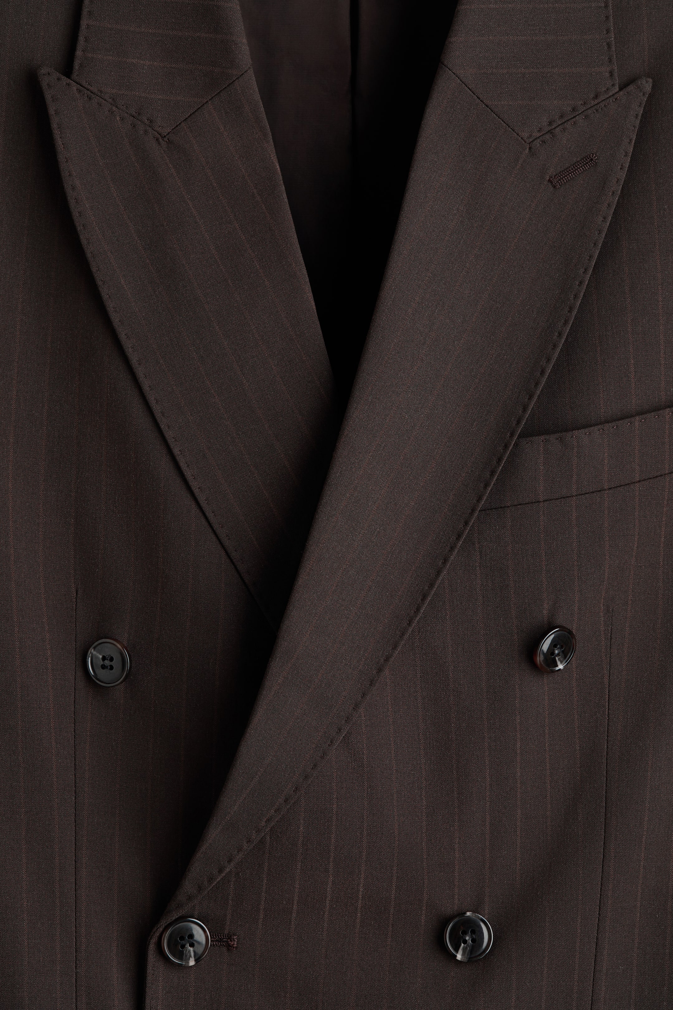 Ver imagen más grande: Regular Fit Double-breasted jacket - Marrón/Raya diplomática - HOMBRE | H&M ES 8