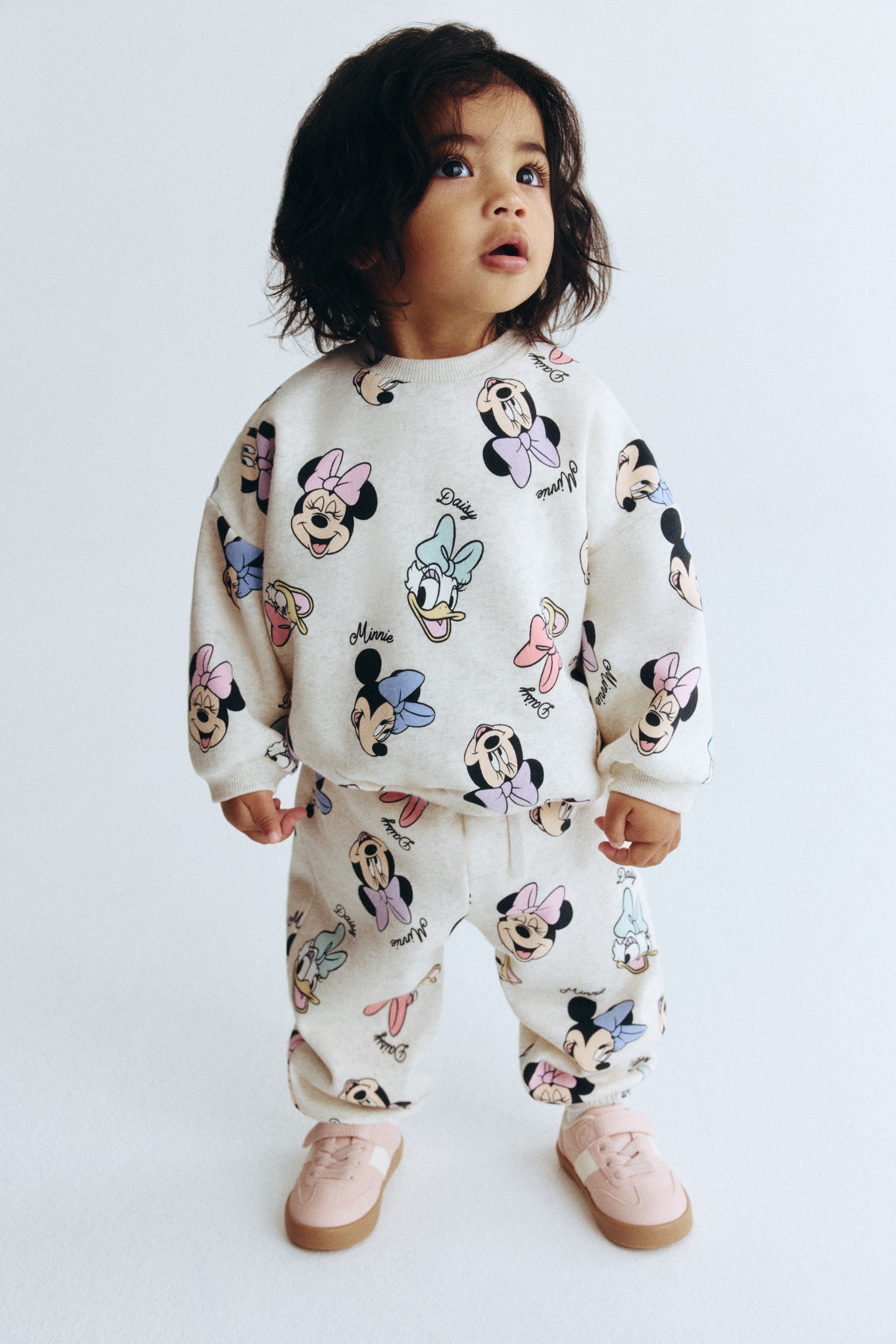 2-piece printed sweatshirt set - Light beige/Minnie Mouse/Light pink/Hello Kitty
