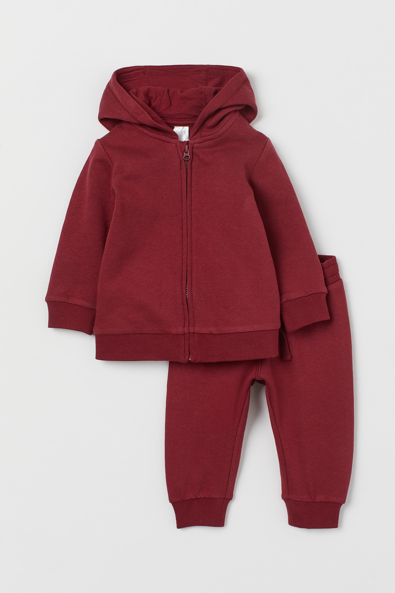 2-piece Sweatsuit - Long sleeve - Long - Dark red - Kids | H&M US