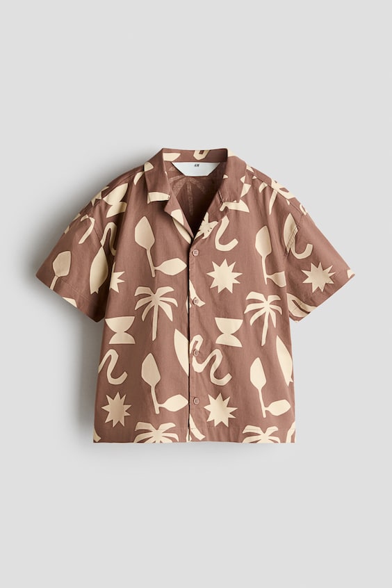Детские рубашки H&M Printed Cotton Resort Shirt