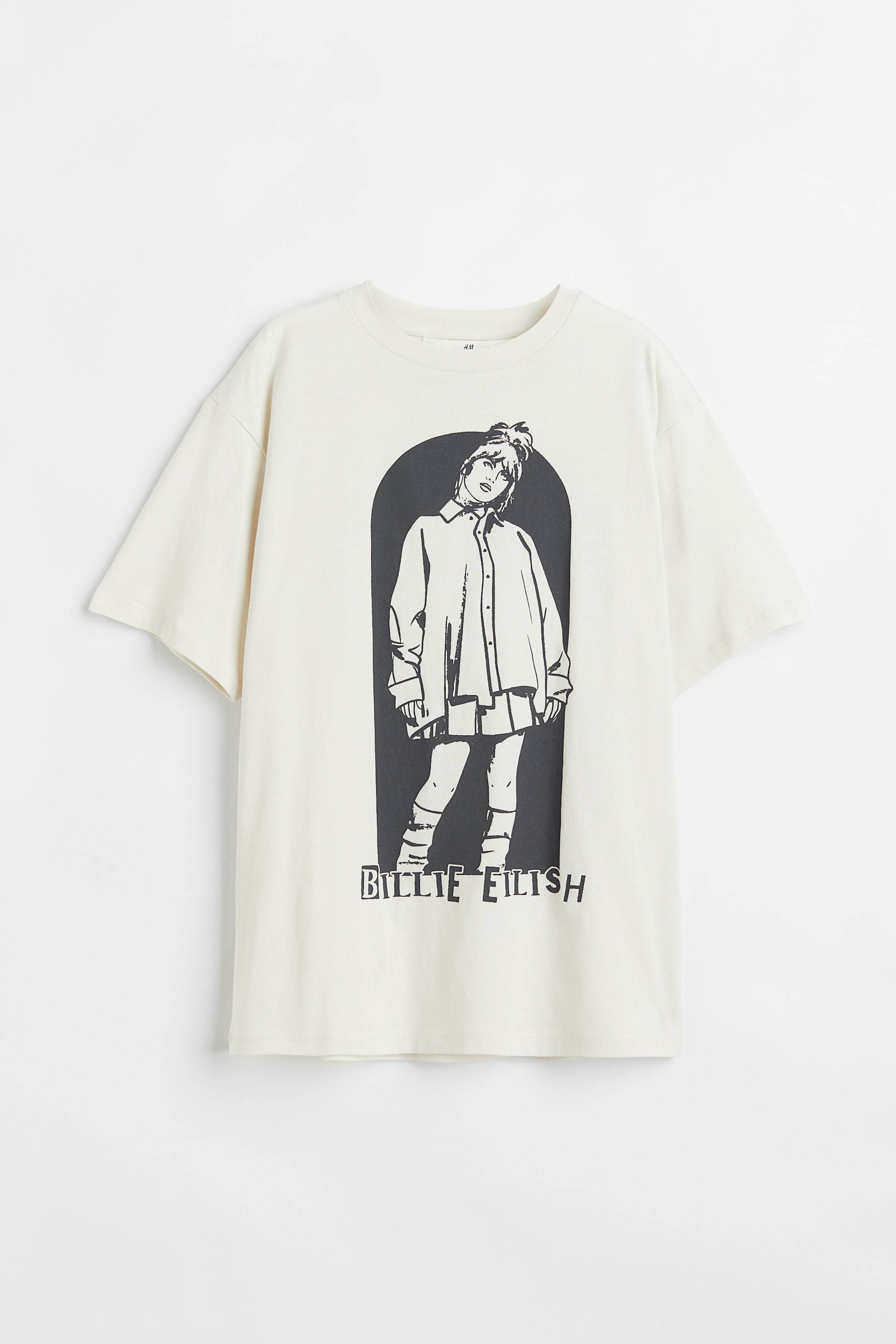 Oversized Printed T-shirt - Natural white/Billie Eilish - Kids | H&M US