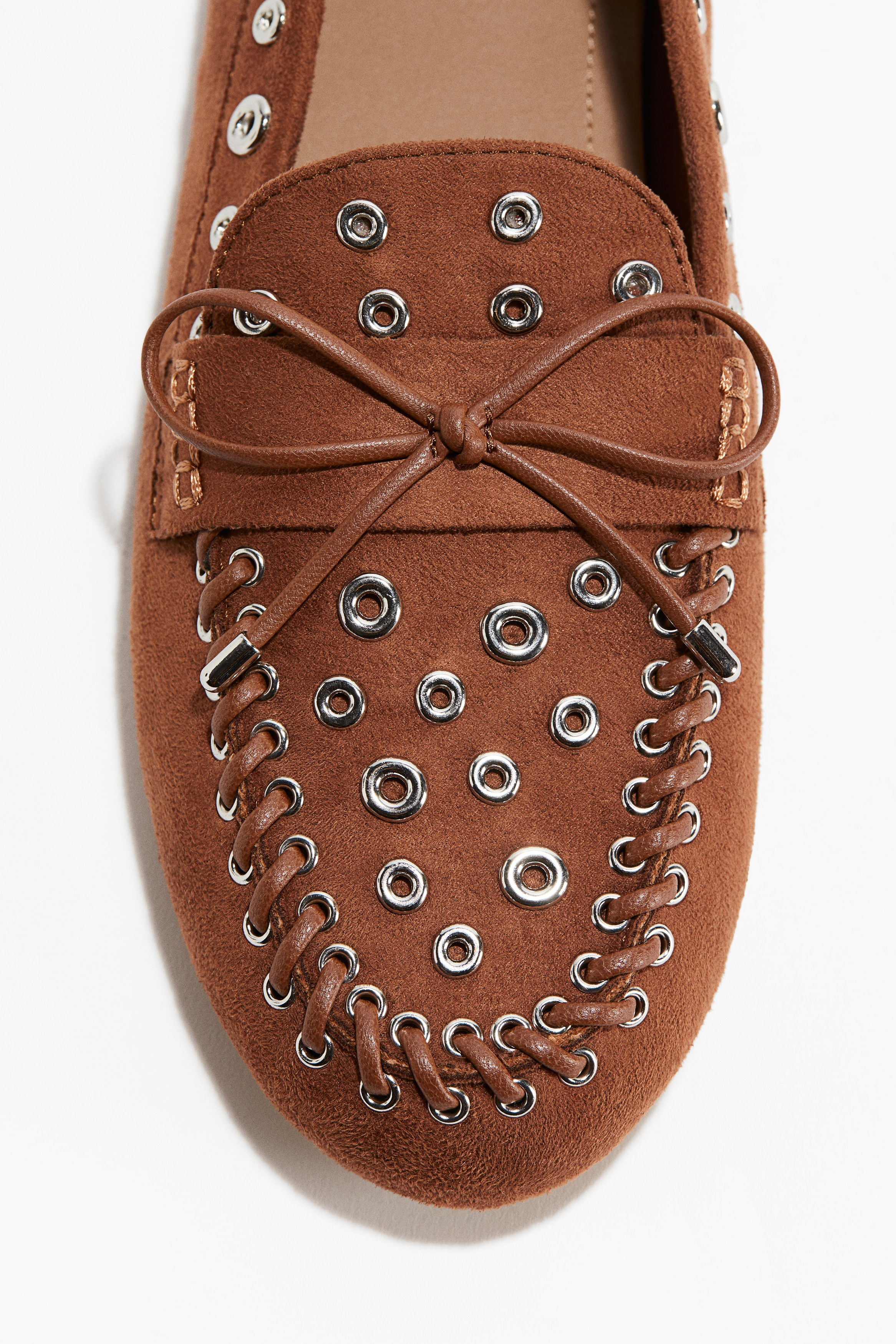 Eyelet-embellished loafers - Brown/Burgundy/Black