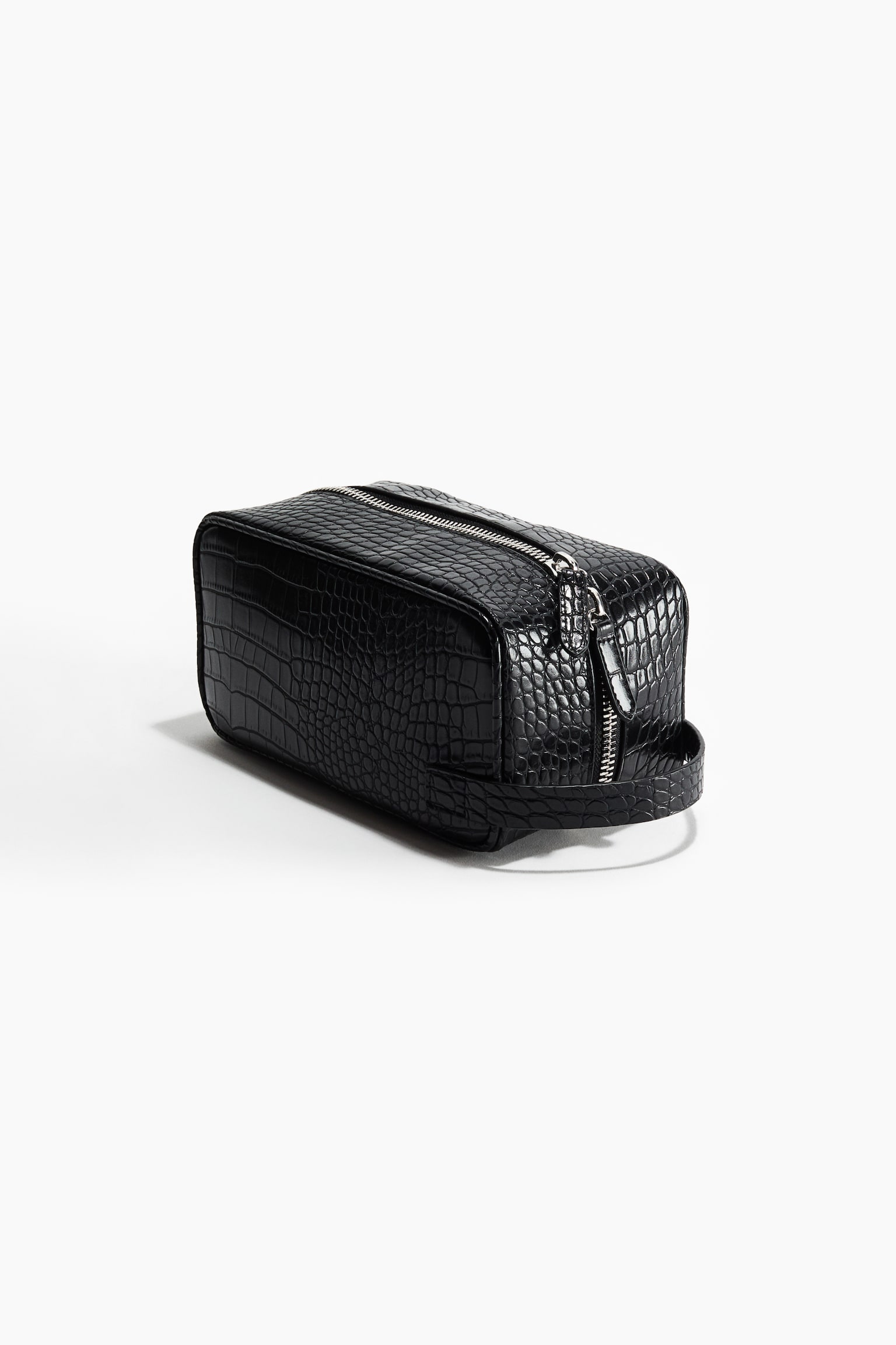 Washbag - Black/Crocodile pattern/Black - 2