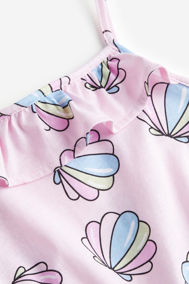 Frill-trimmed patterned jumpsuit - Light pink/Seashells/Black/Spotted/Blue/Butterflies - 3