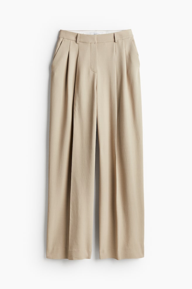 Pantalón sastre amplio - Beige claro/Negro - 1