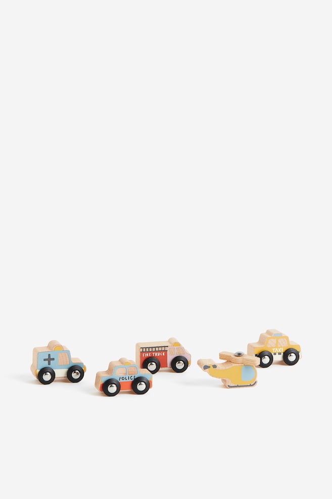 Lot de 5 jouets en bois - Multicolore/véhicules - 1