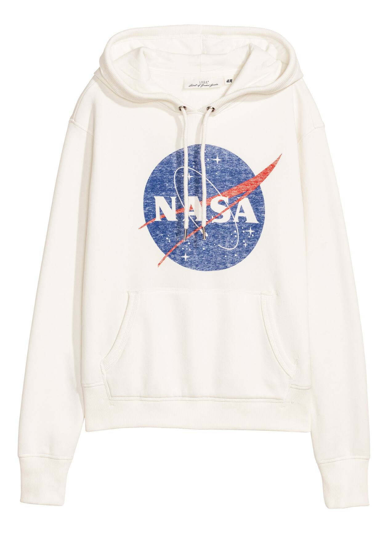 Printed Hoodie White/NASA Ladies H&M US