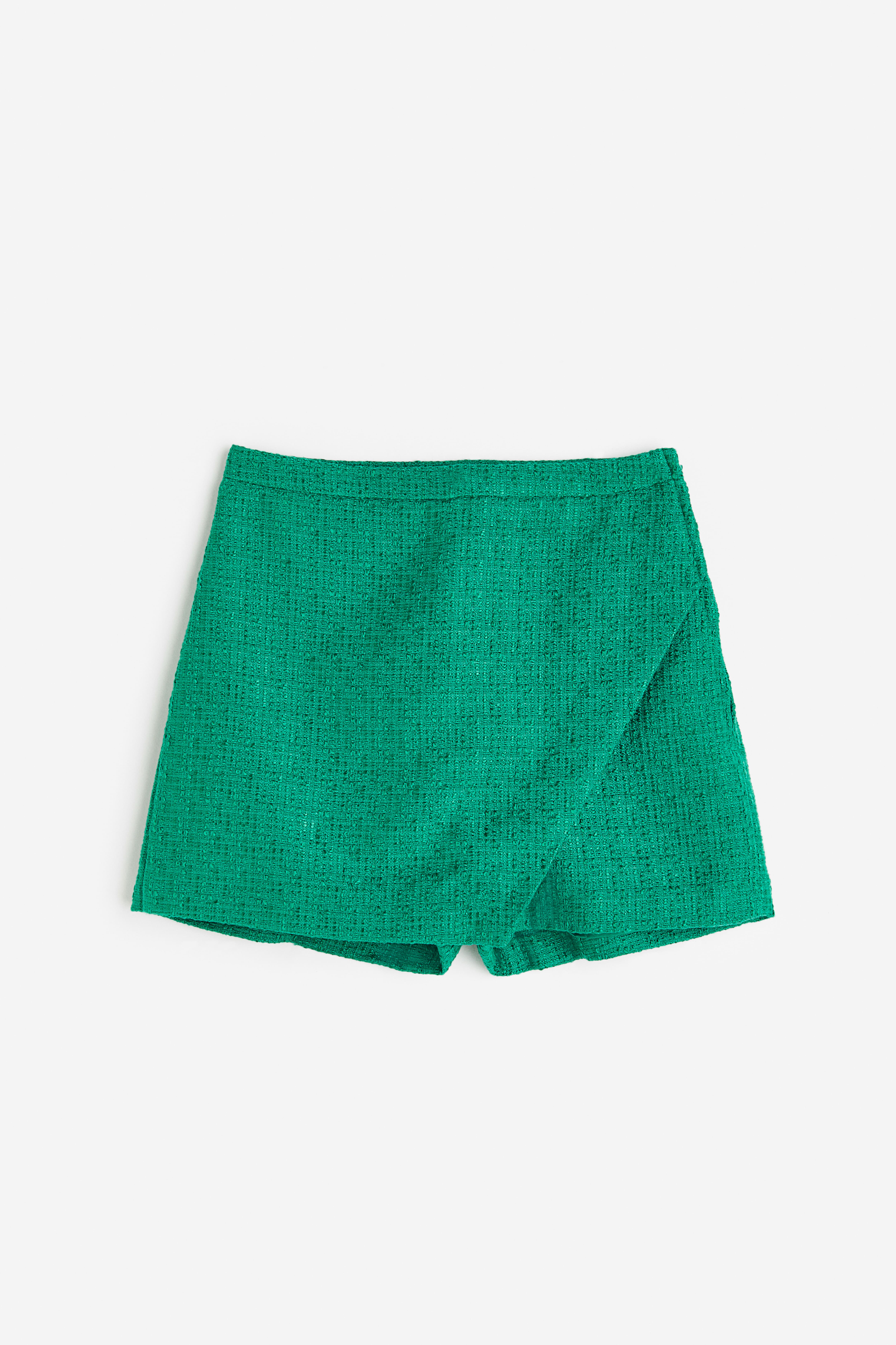 Jupe short en tissu texture Vert FEMME H M BE