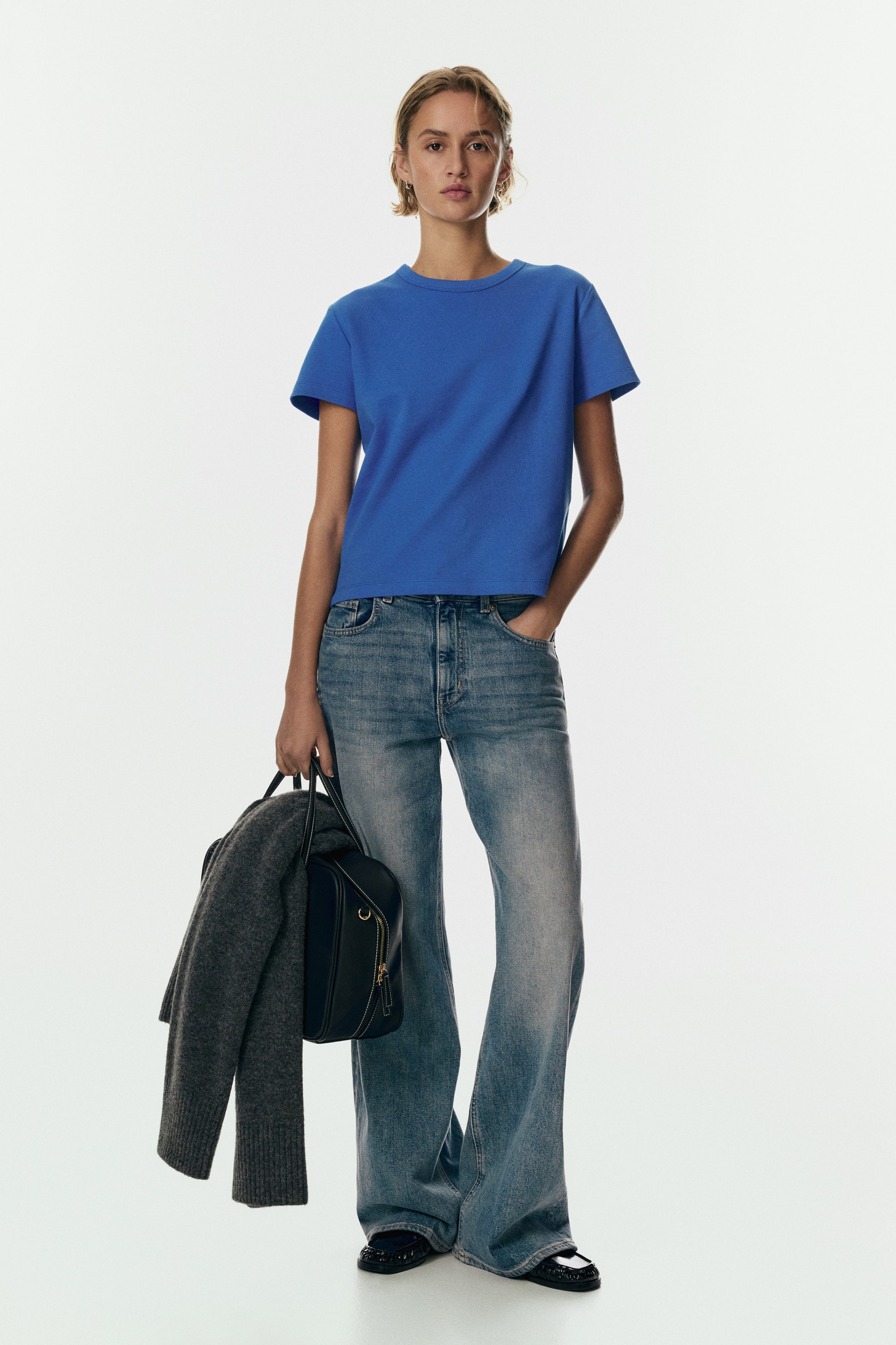 Xem ảnh lớn hơn: Áo thun cotton - Màu xanh dương - Ladies | H&M VN 2