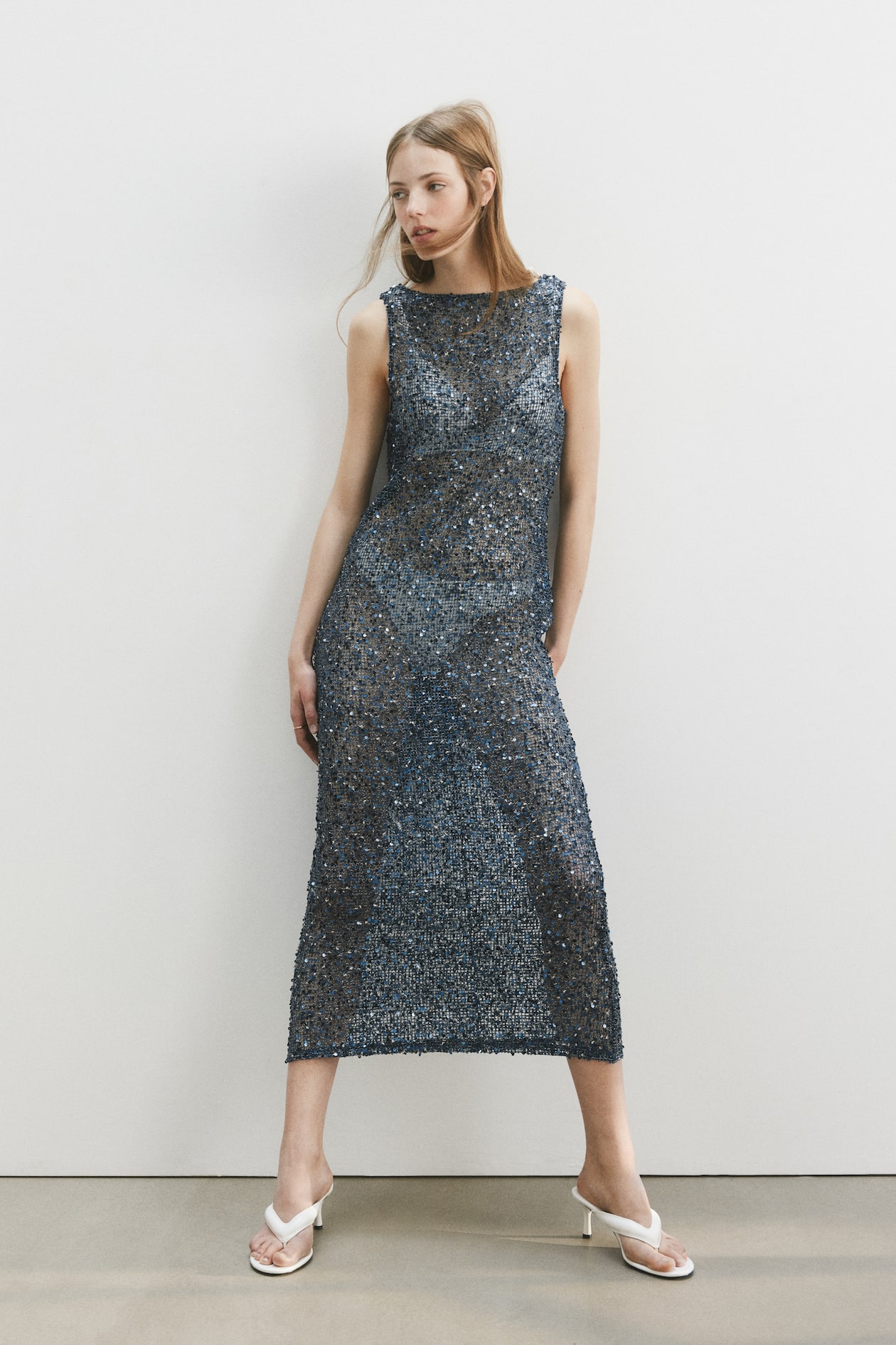 Sequined Mesh Dress - image 4