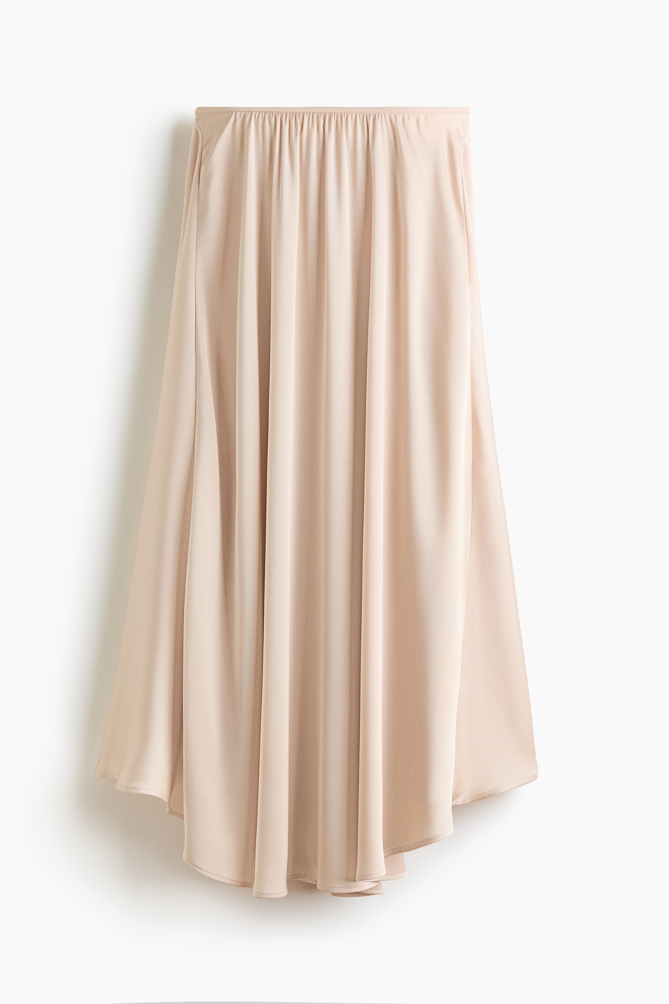 Satin maxi skirt - Beige claro